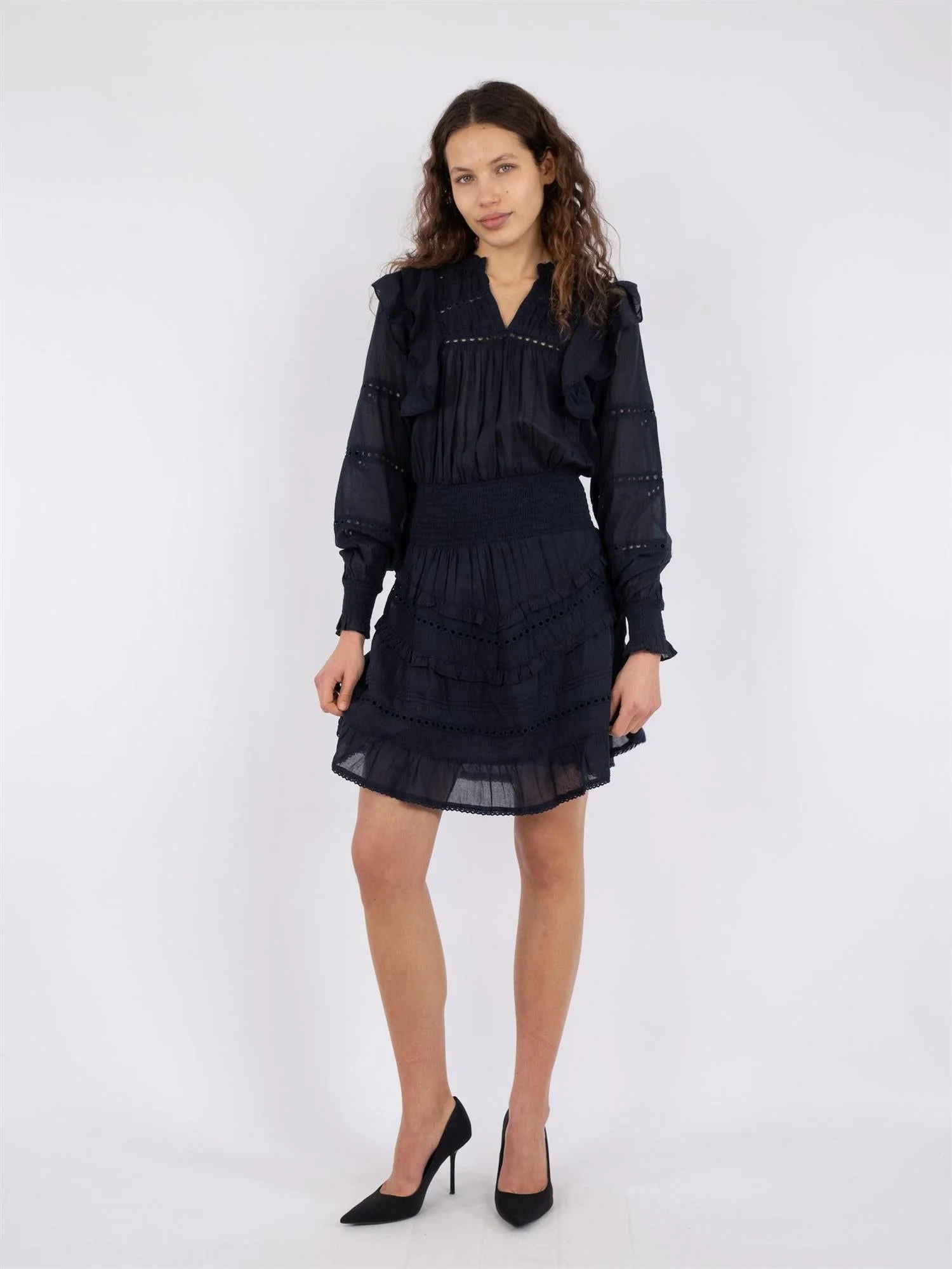 Harmoni S Voile Dress Navy - Image 4