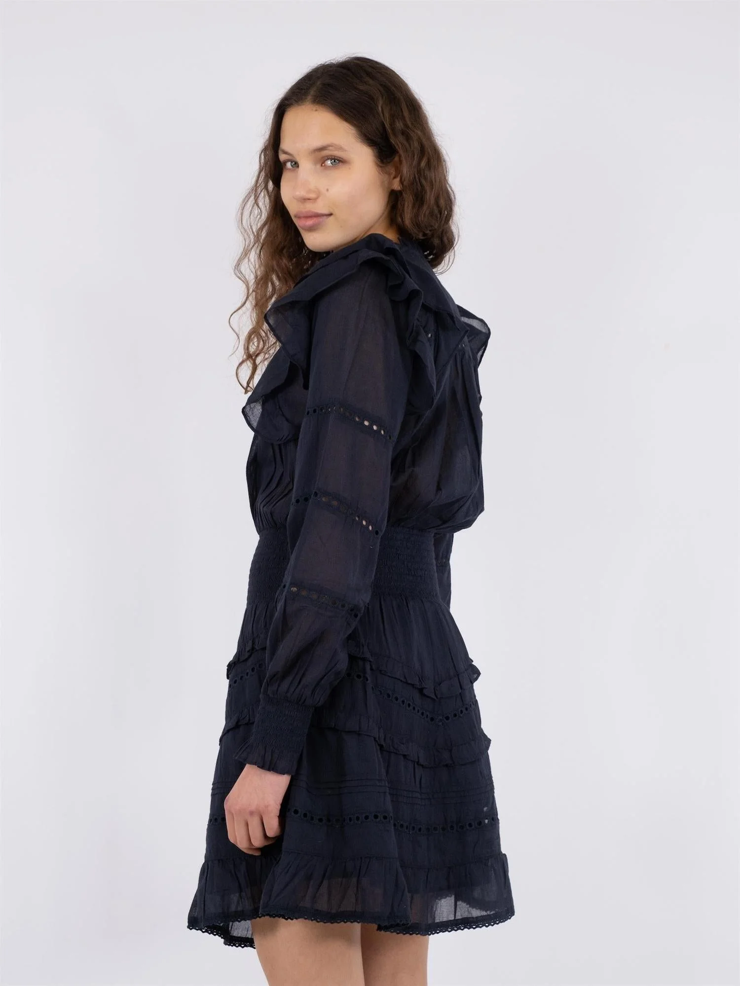 Harmoni S Voile Dress Navy - Image 5