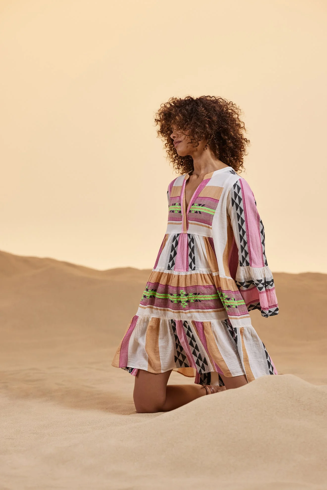Ella Short Dress pink/green - Image 2