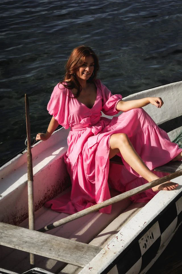 Napoli Long Dress Pink - Image 3