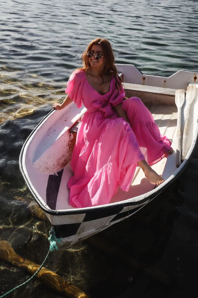Napoli Long Dress Pink - Image 4