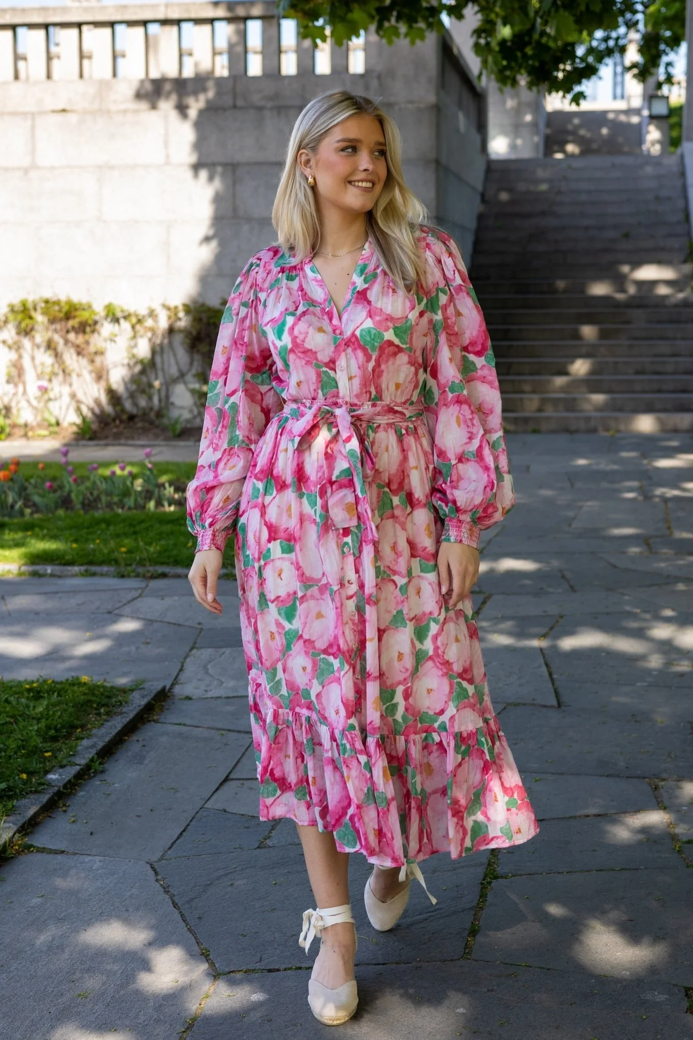 Bohemian Midi Dress Peonies - Image 5