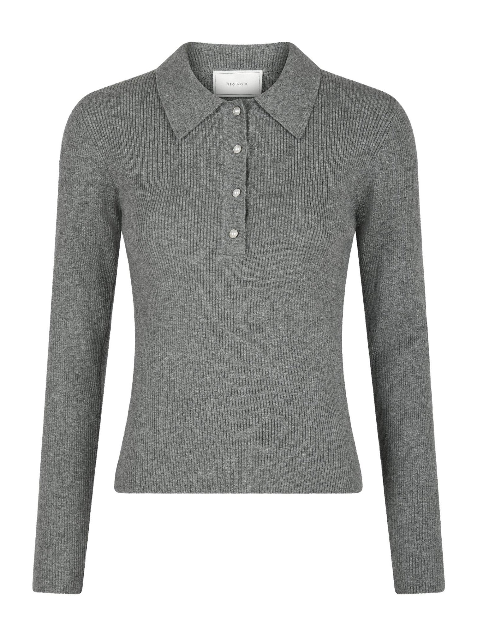 Panama Knit Blouse Dark Grey Melange