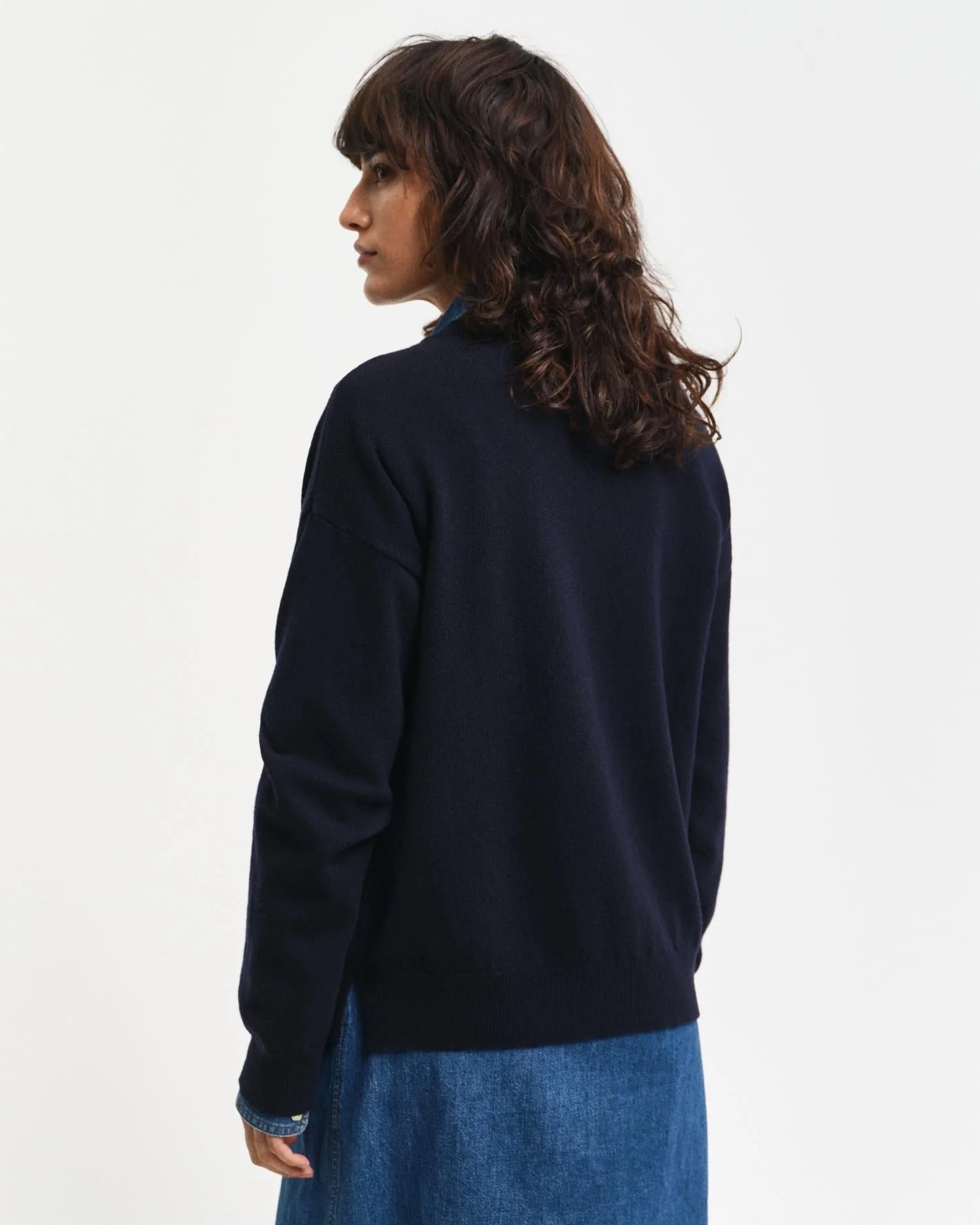 Superfine Lambswool Crew Neck Sweater Evening Blue - Image 4