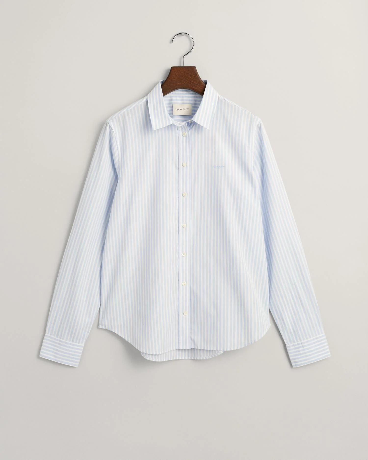 Regular Fit Striped Poplin Shirt Light Blue