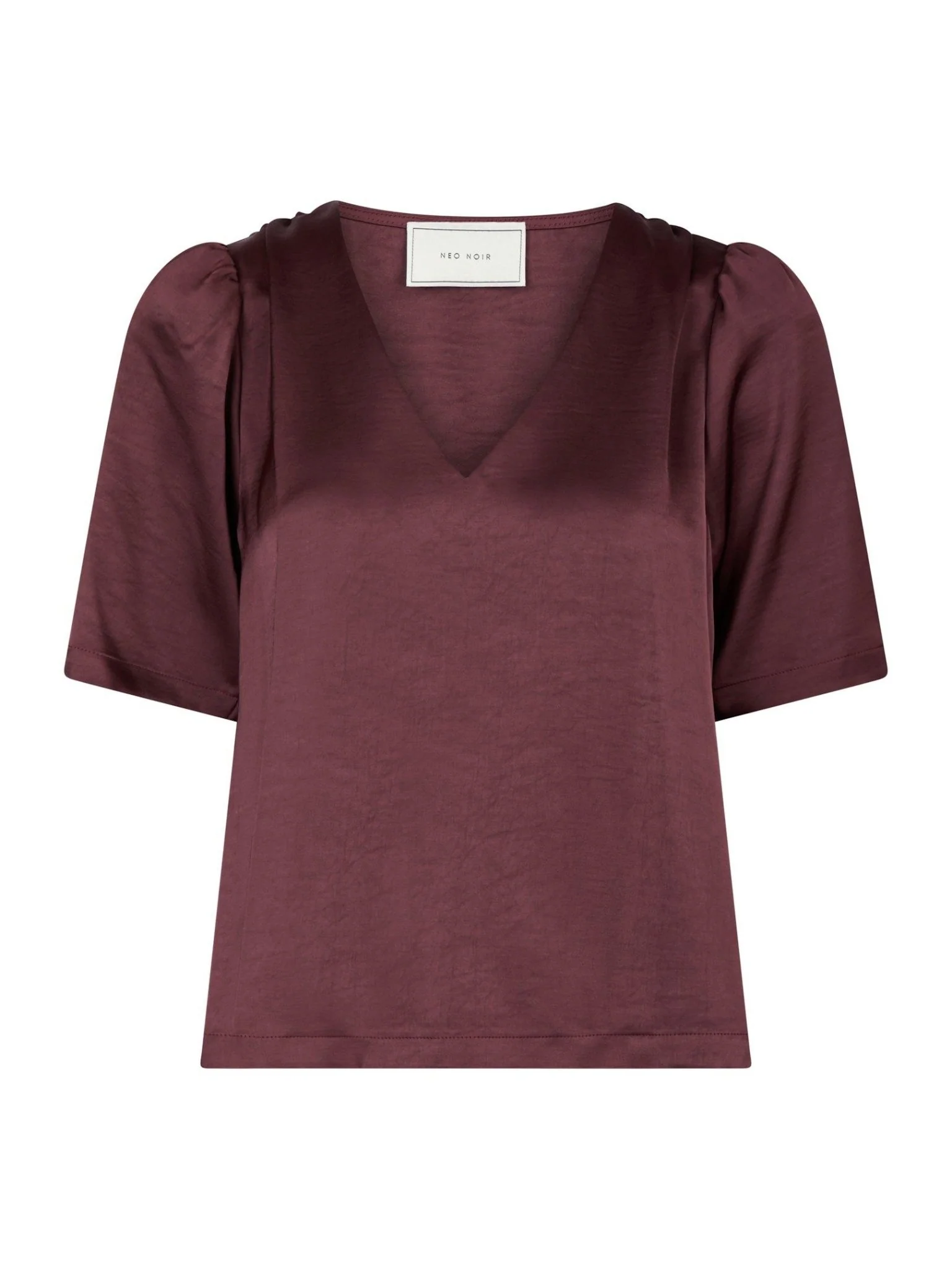 Largo Heavy Sateen Blouse Burgundy - Image 2