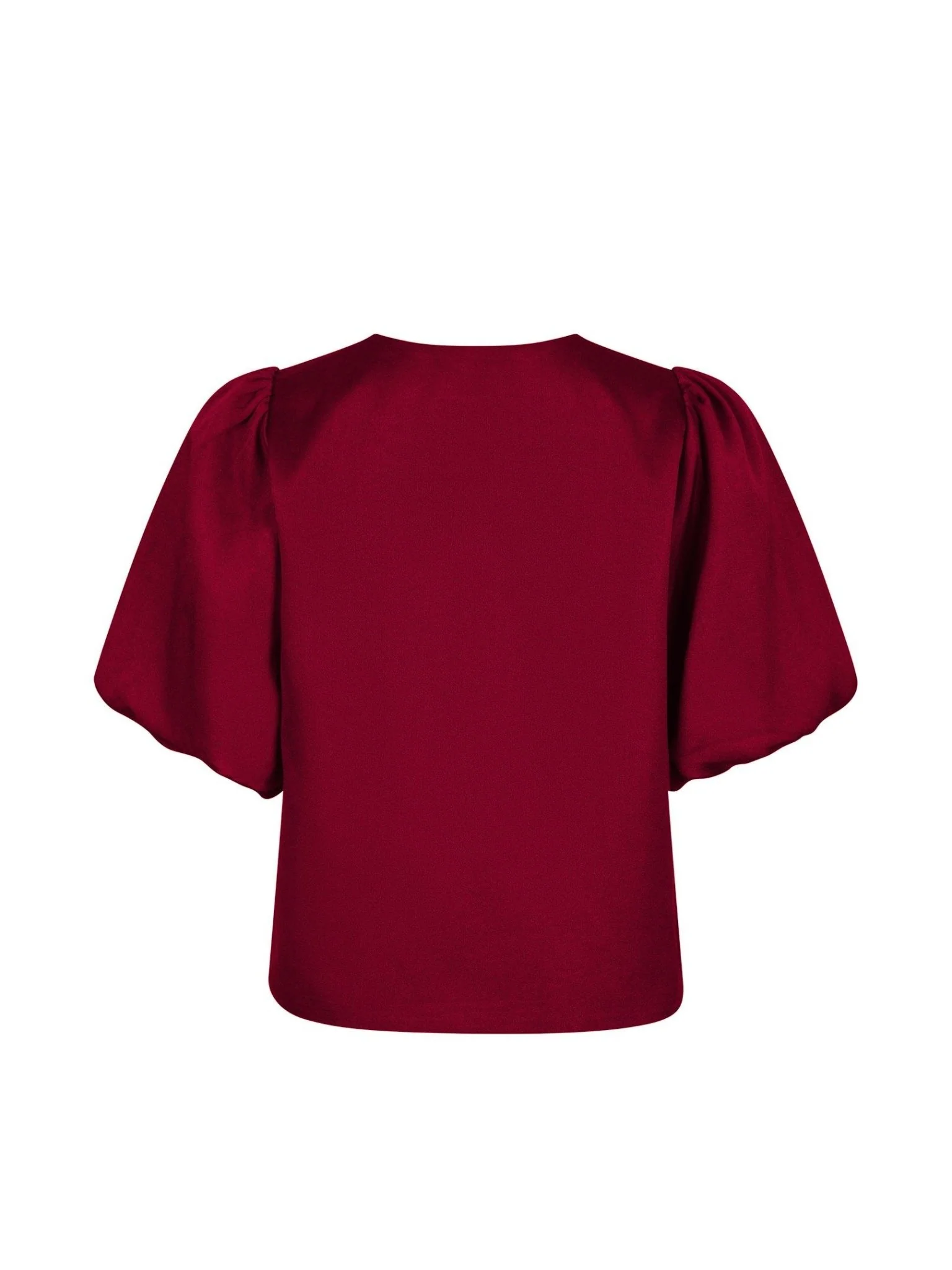 Aska Dull Satin Blouse Wine - Image 5