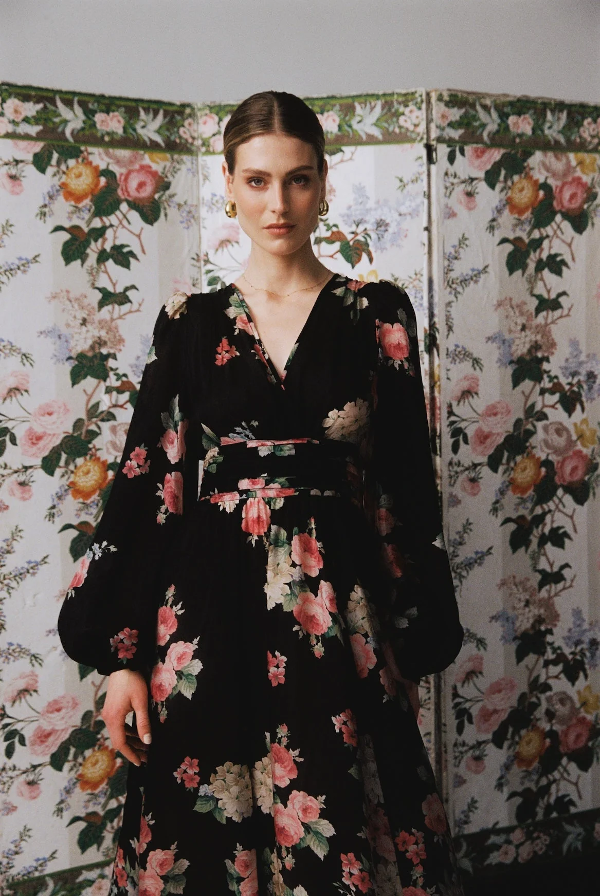 Cupro Rouching Gown Flower Market - Image 6