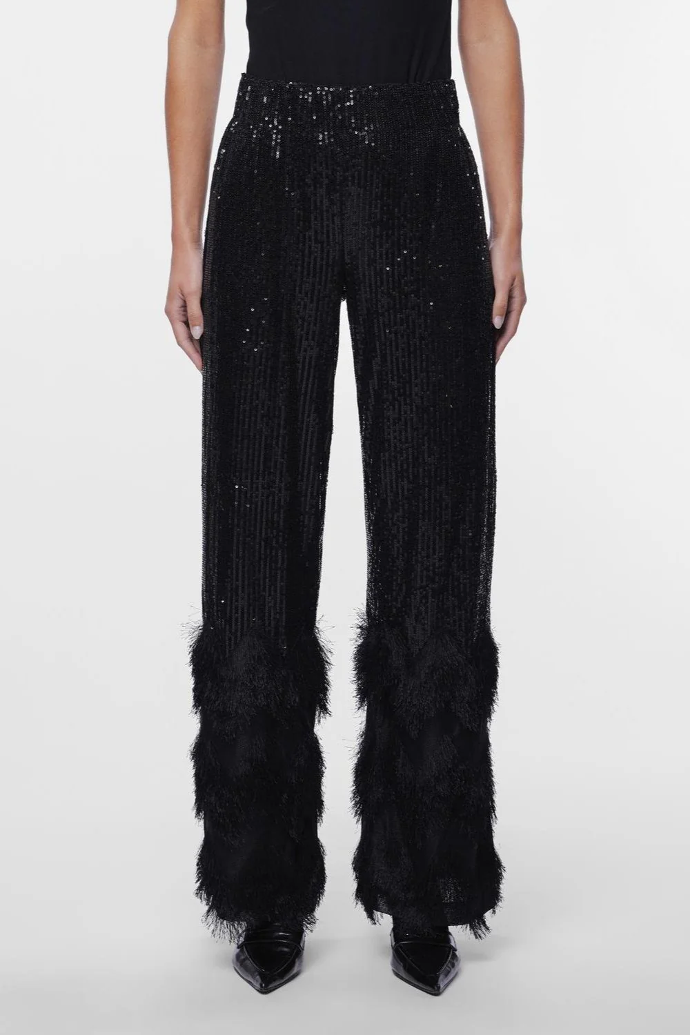 Yasflow Sequin Hw Wide Pants Black - Image 8