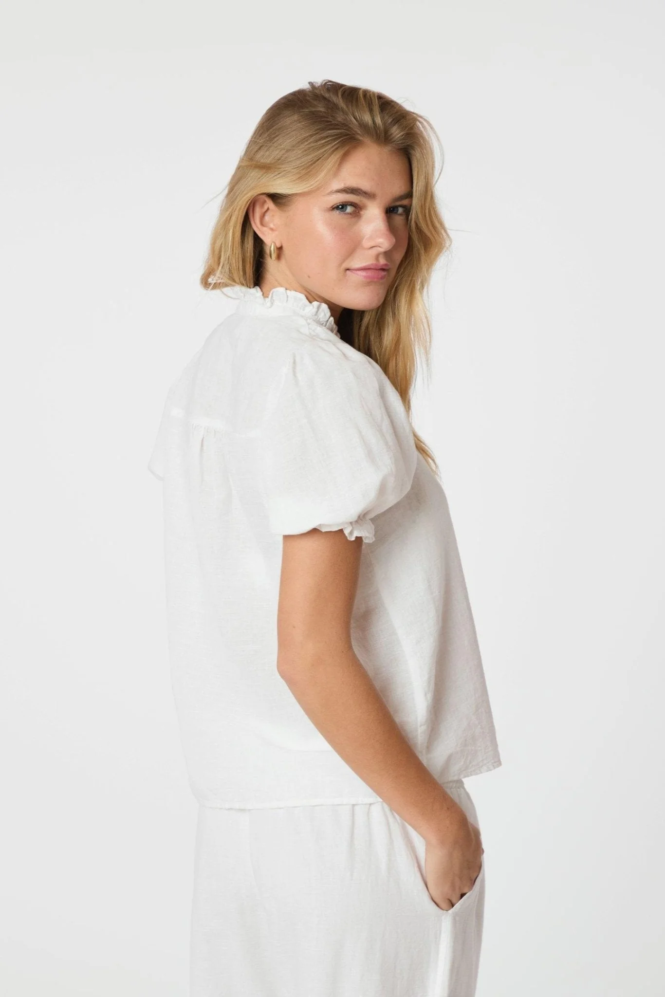 Odesa Linen Blouse White - Image 9