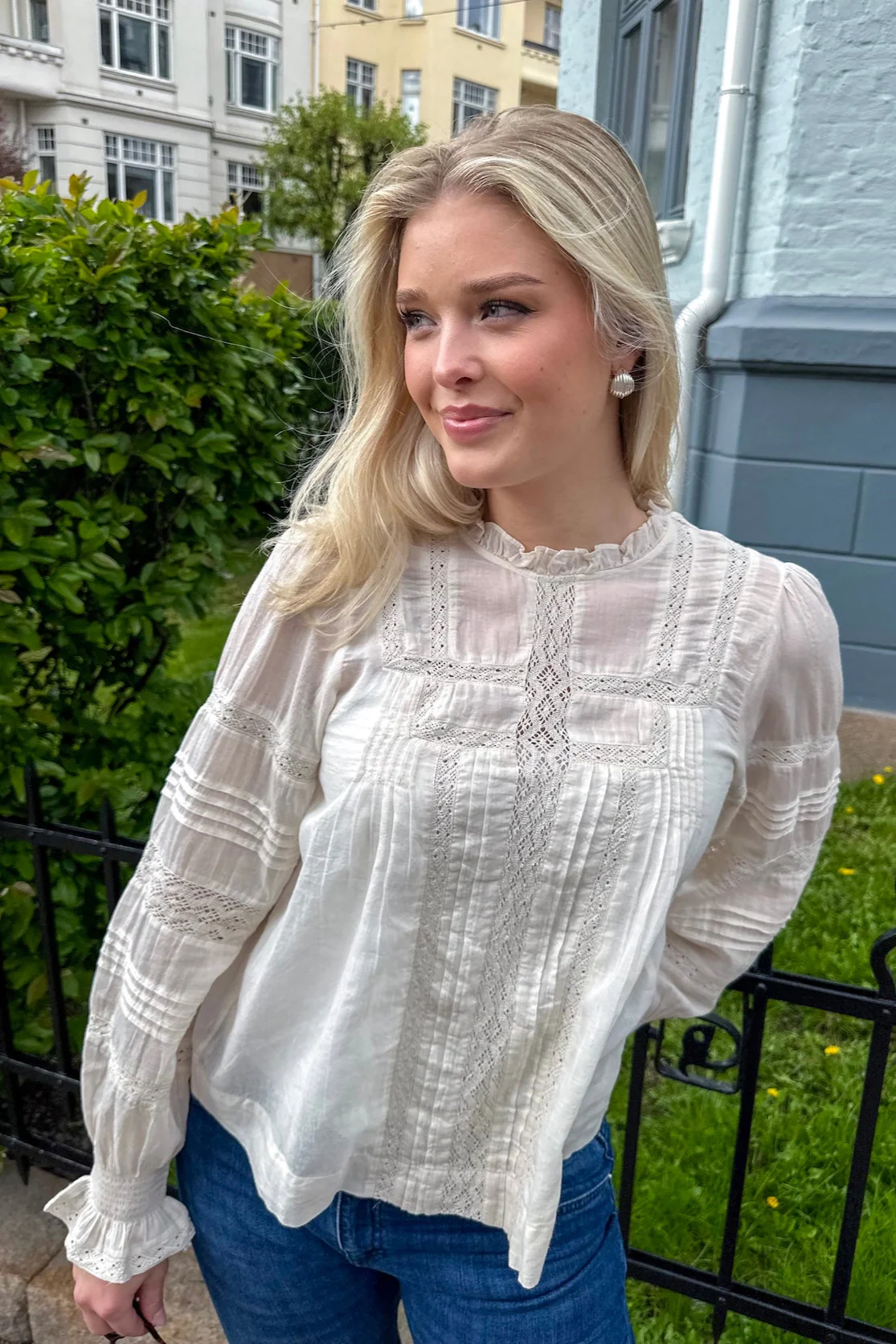 Ebba S Voile Blouse Ivory