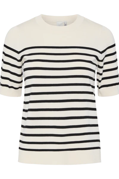 Yaslena Ss Knit Pullover Birch Black Stripes - Image 2