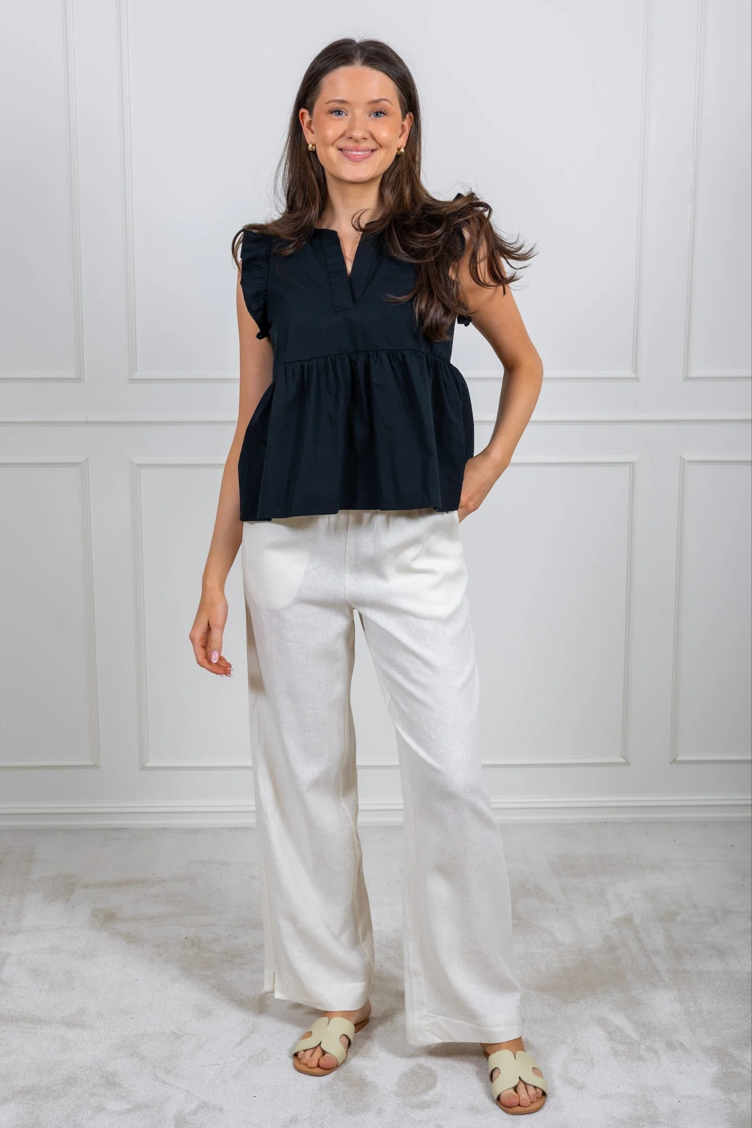 Flaxy Hw Linen Pant Star White - Image 4