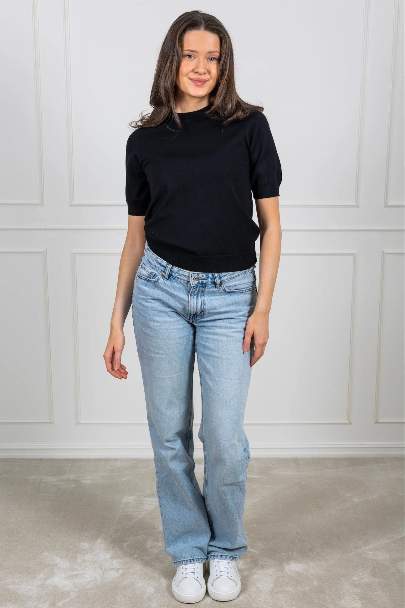 Lena Ss Knit Pullover Black - Image 6