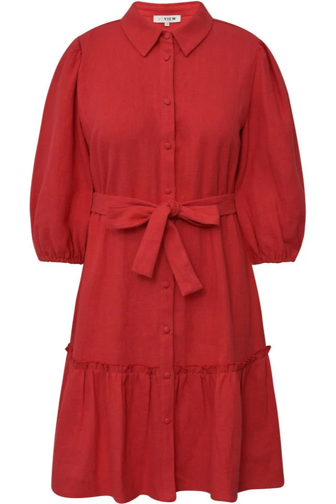 Linen Dress Red - Image 2
