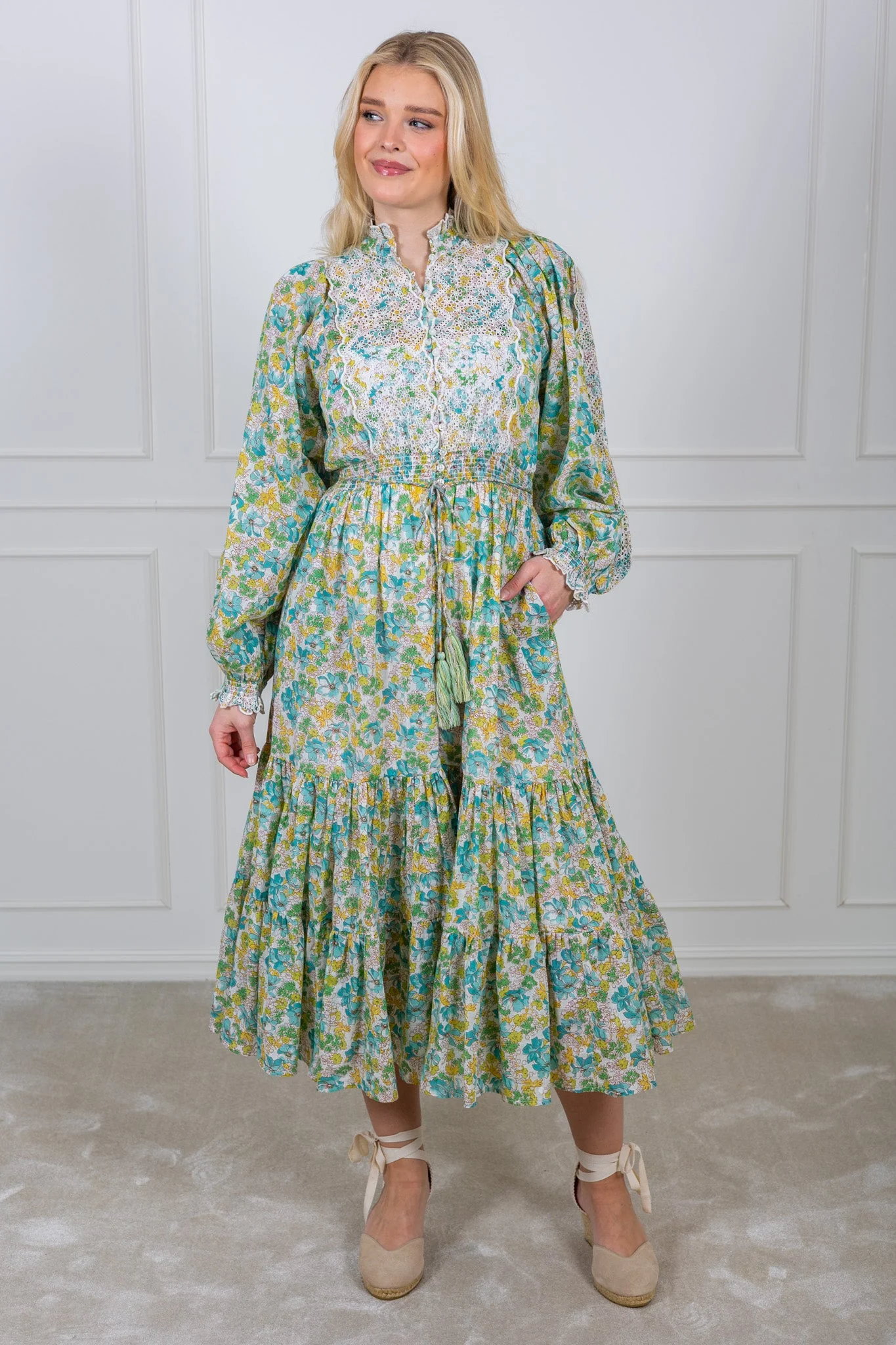 Cotton Slub Midi Dress Anemone Fields - Image 6