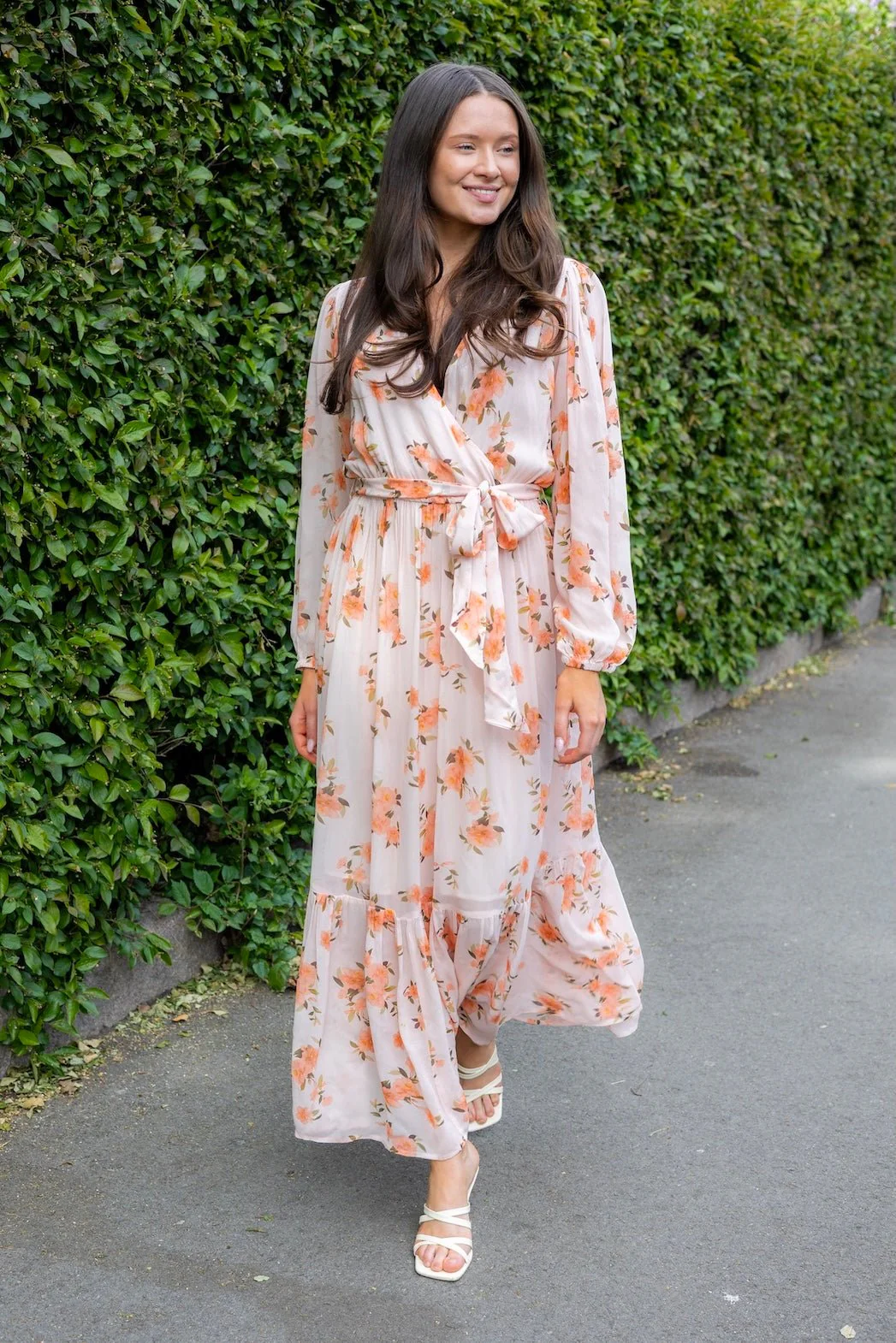 Ingrid Maxi Dress Peach Bloom