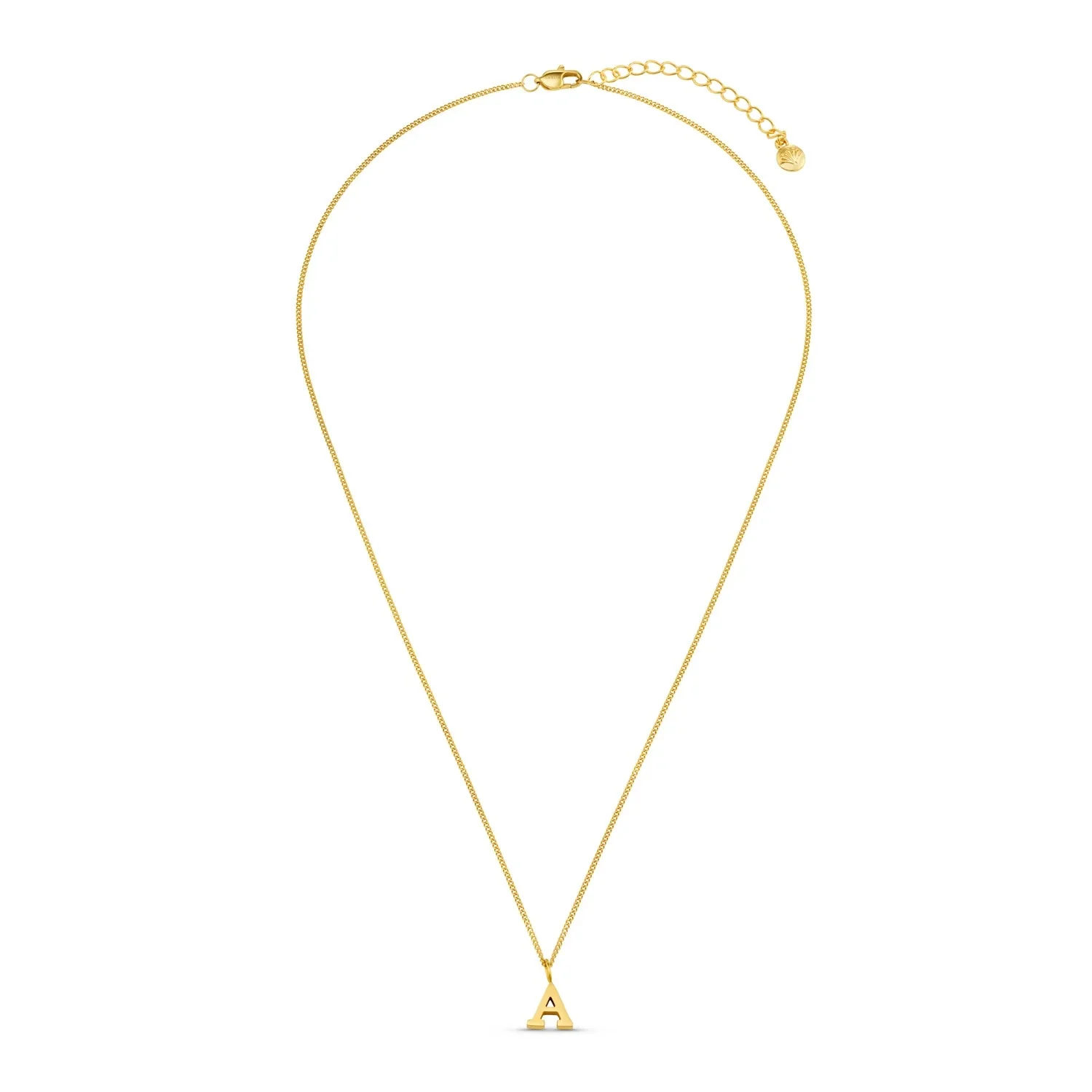 Luxe A Initial Necklace Pale Gold - Image 2