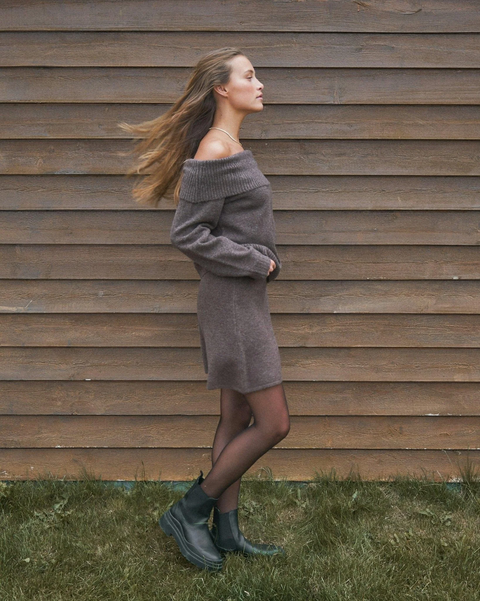 Gisa Knit Skirt Brown Melange - Image 6