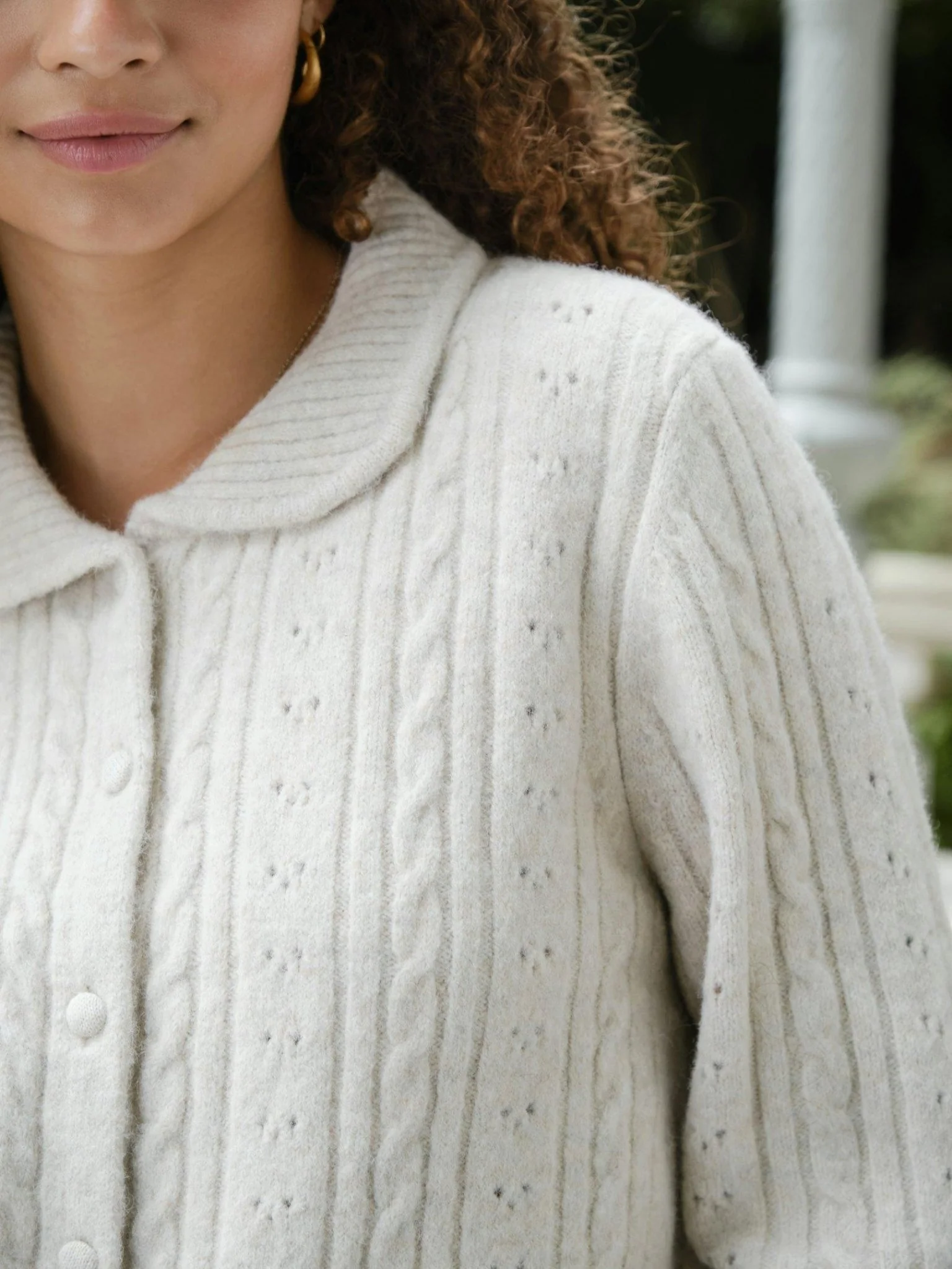 Emelie Knit Cardigan Ivory - Image 9
