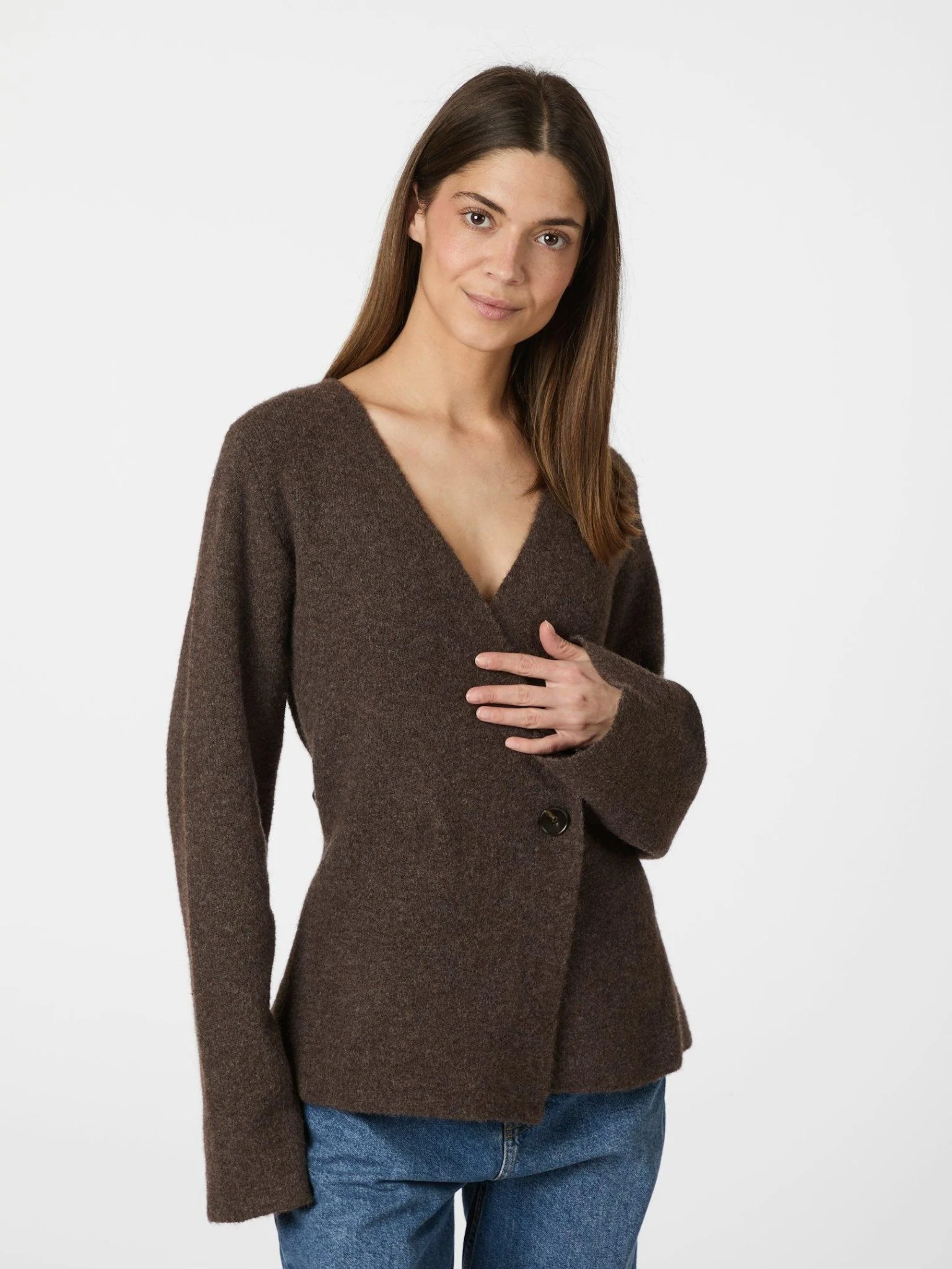 Marie Louise Knit Cardigan Brown Melange - Image 8