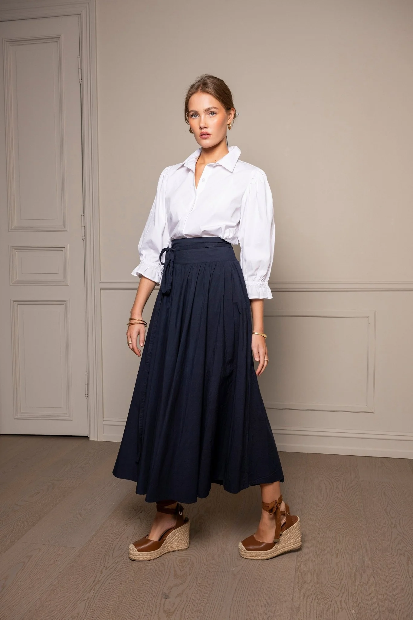 Astrid Skirt Marine Poplin - Image 4