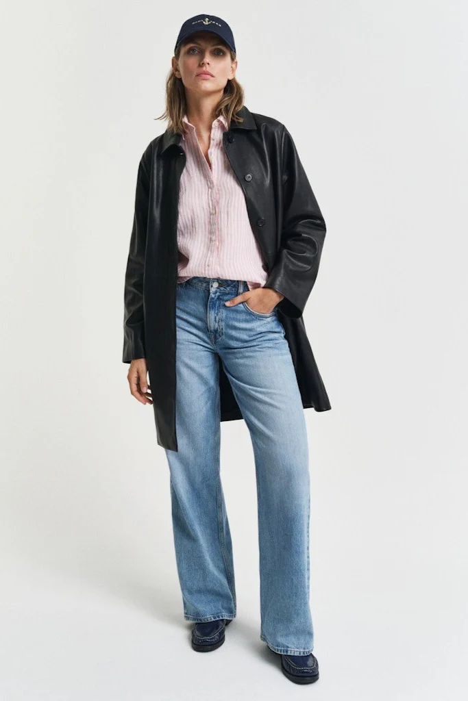 Regular Fit Striped Linen Shirt Geranium Pink - Image 7