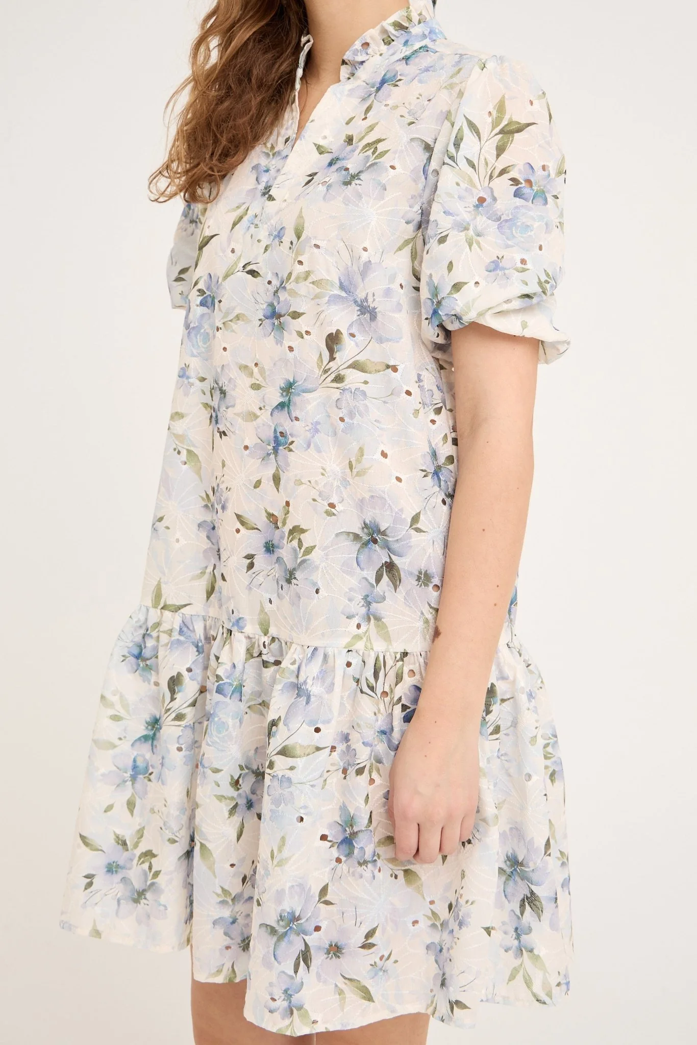 Grete S/S Dress White/Blue - Image 10