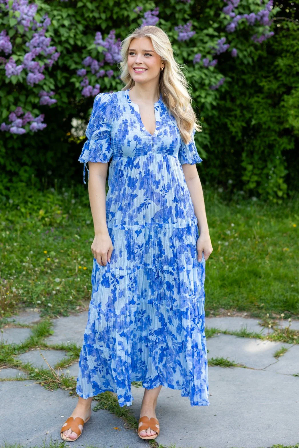 Bohemian Relaxed Dress Sky Blue - Image 2