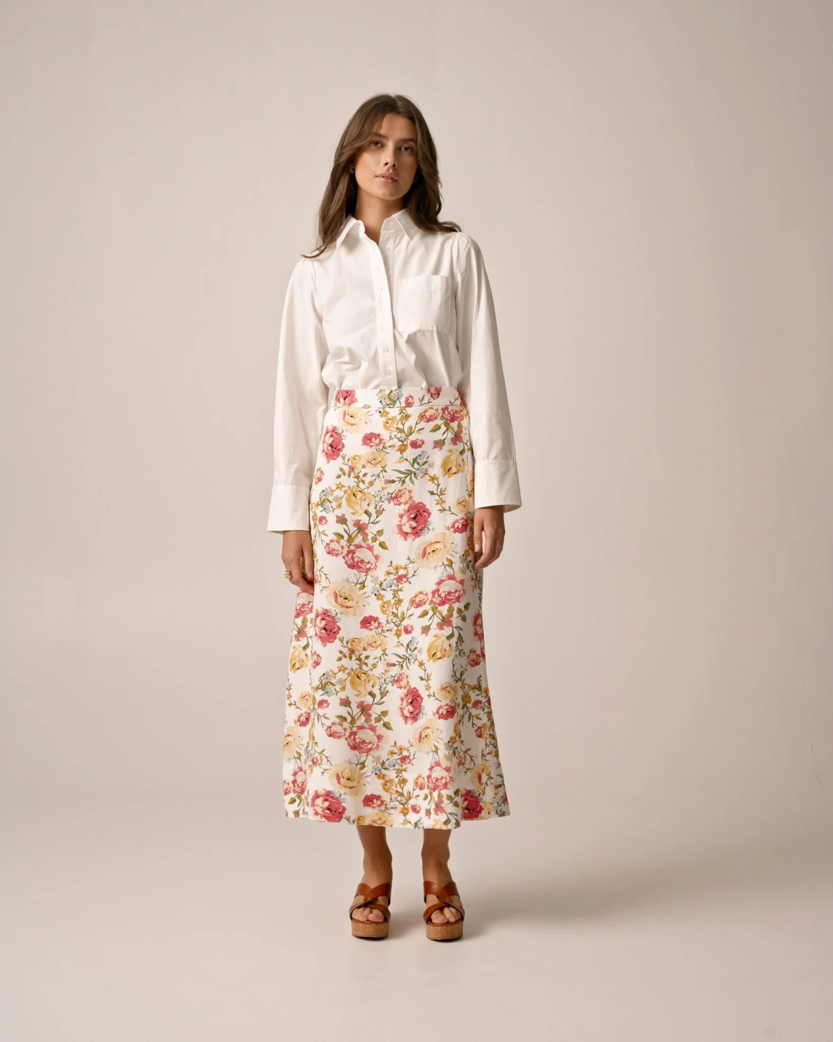 Linen Skirt Rosette