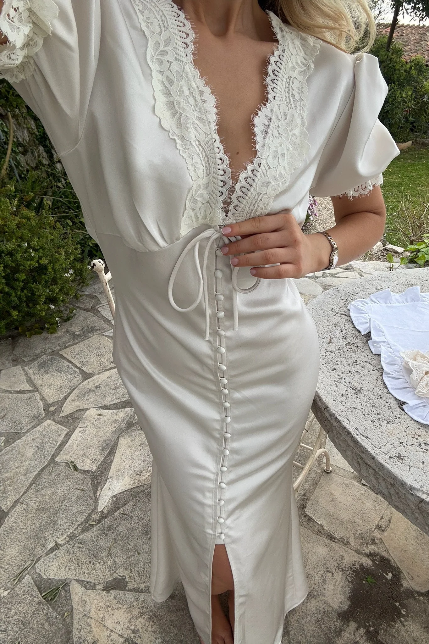 Agnete Long Dress Off White - Image 7