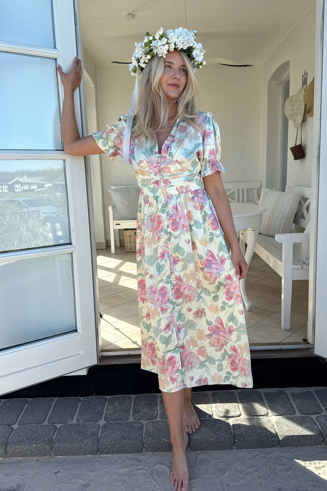 Adel Long Ss Dress Pastel Garden - Image 5