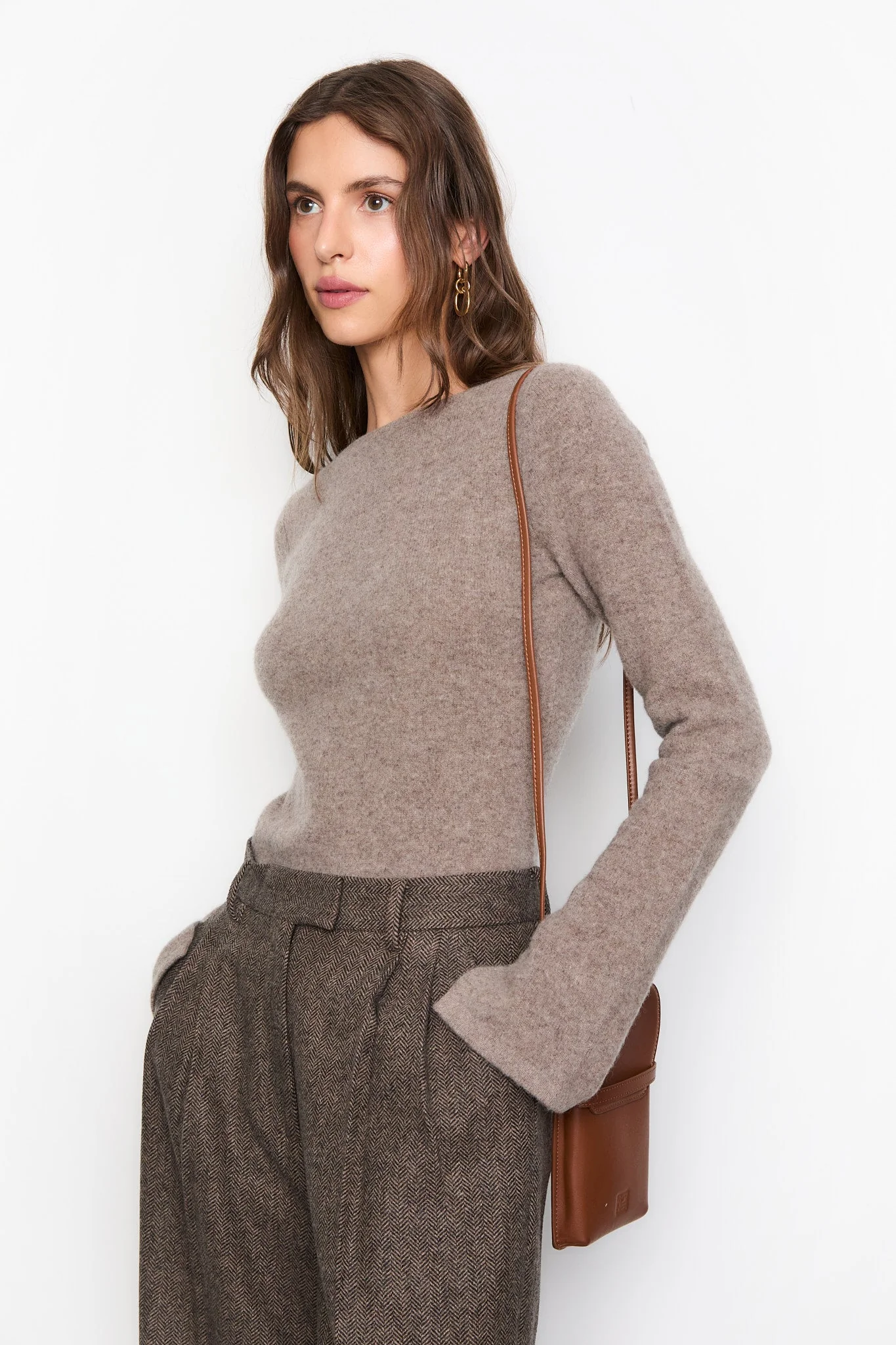 Joyce Knit Dark Taupe Melange - Image 3