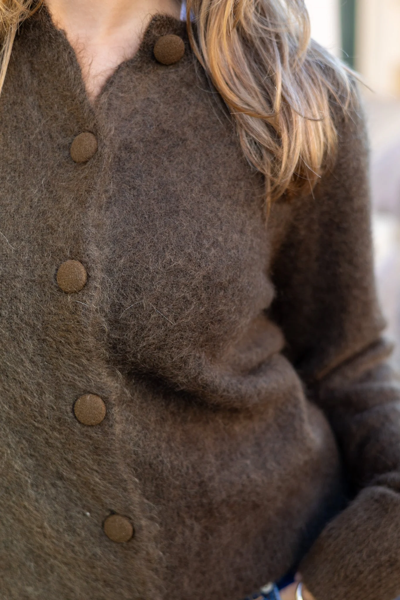 Ulla Mohair Cardigan Mocha - Image 3