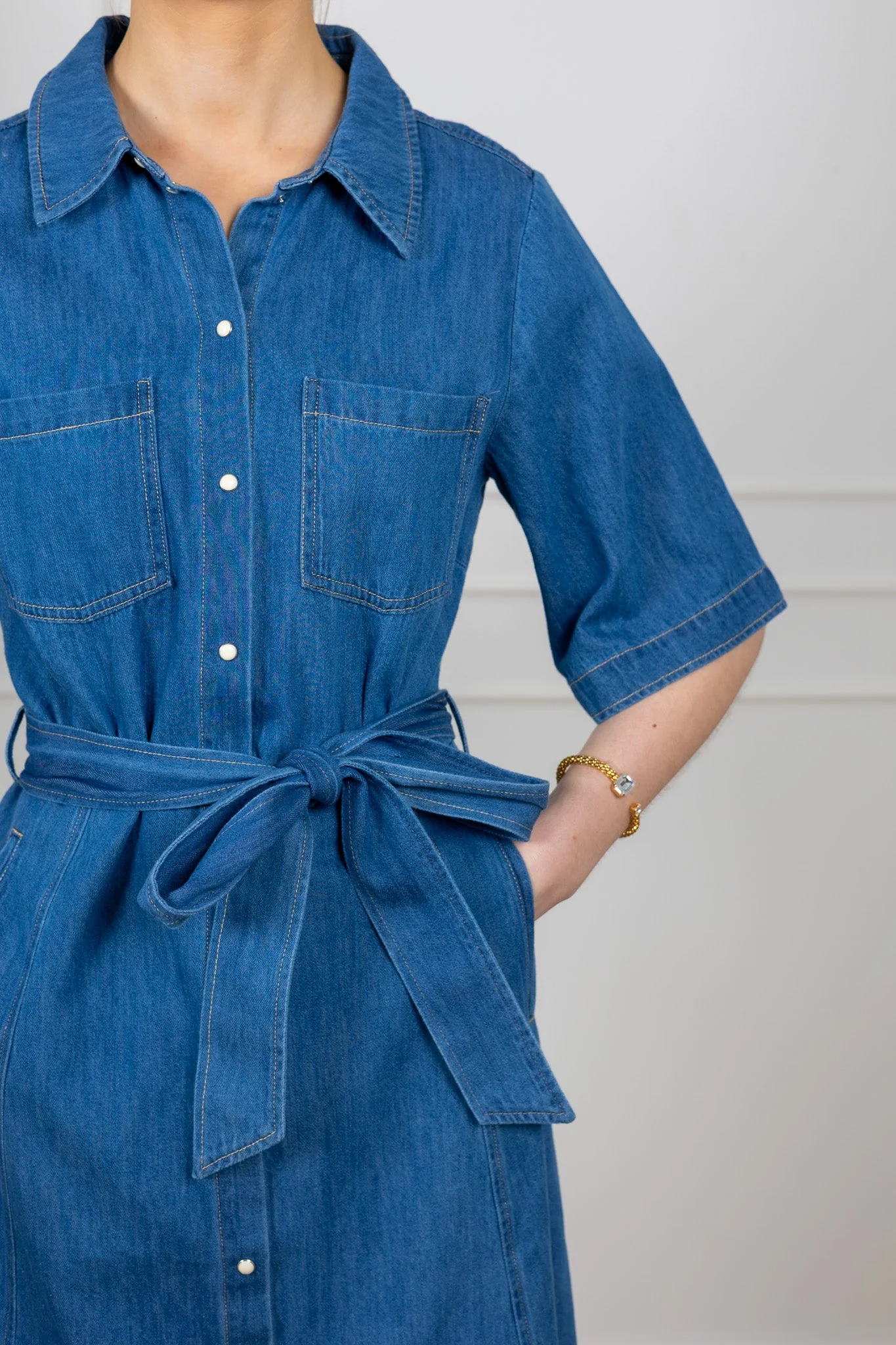 Ama Dress Medium Blue Denim - Image 6