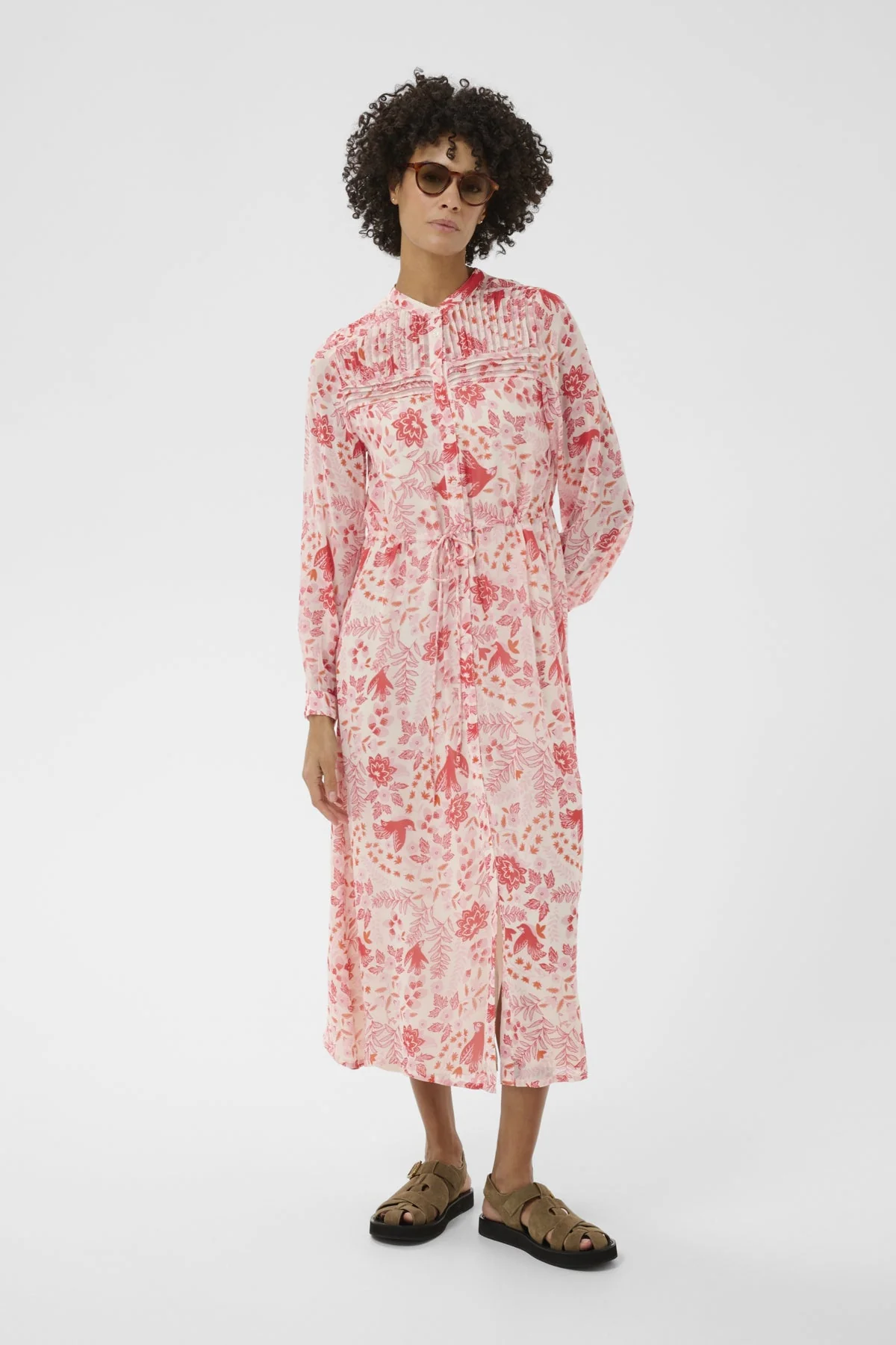 Altina Dress Poppy Red Bird Print - Image 2