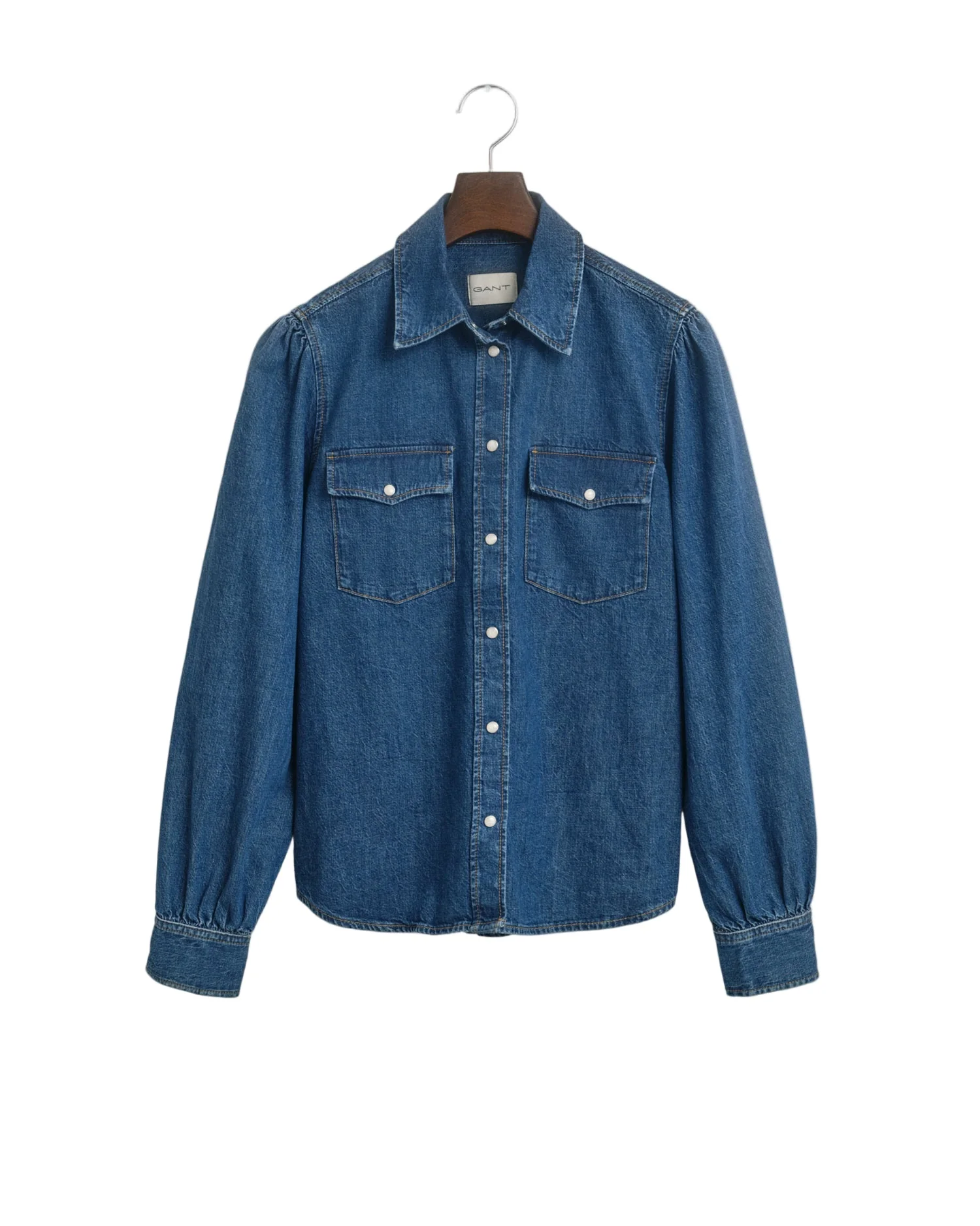 Reg Puff Sleeve Denim Shirt Indigo