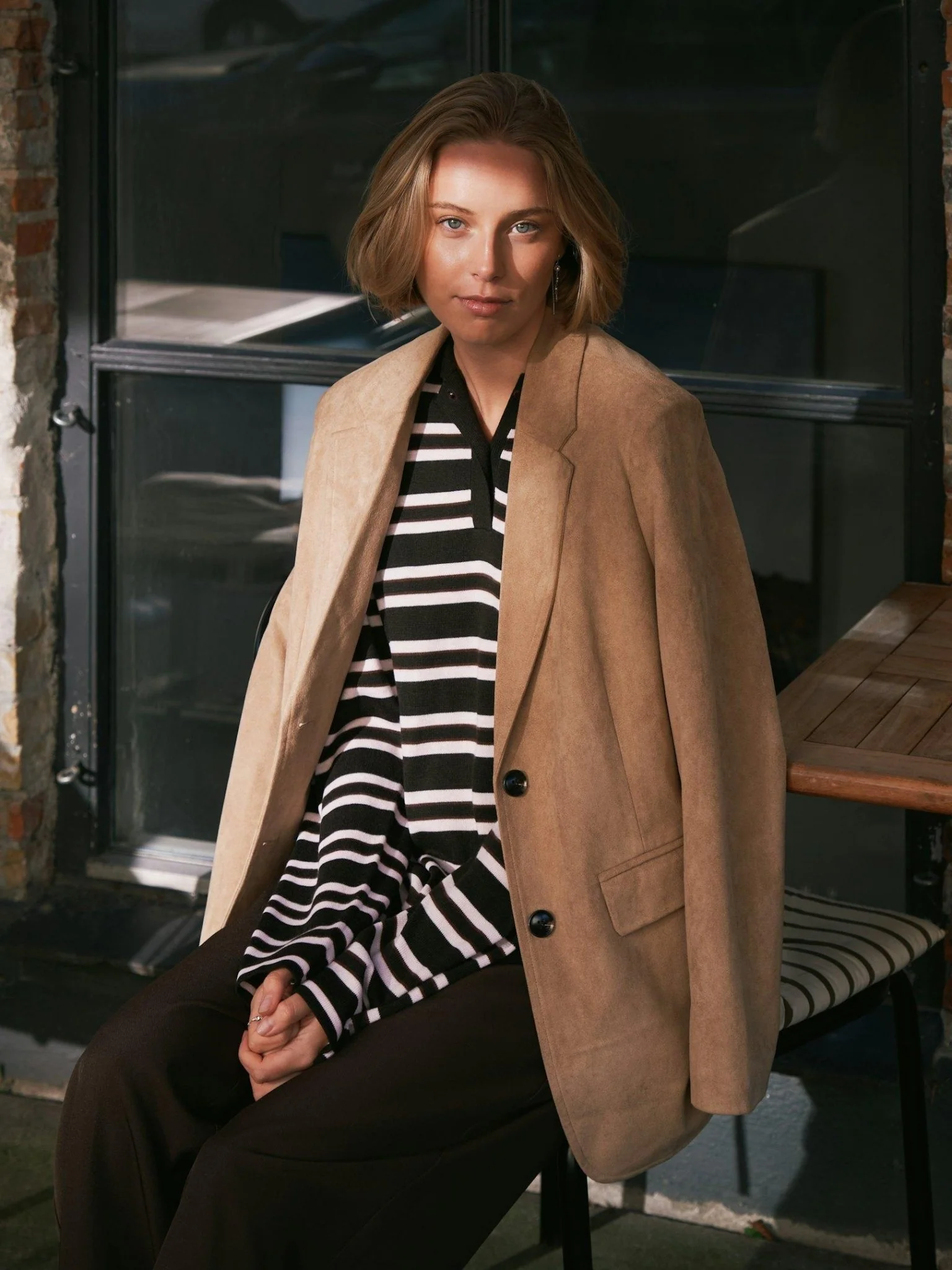 Mala Polo Knit Blouse Dark Brown - Image 8