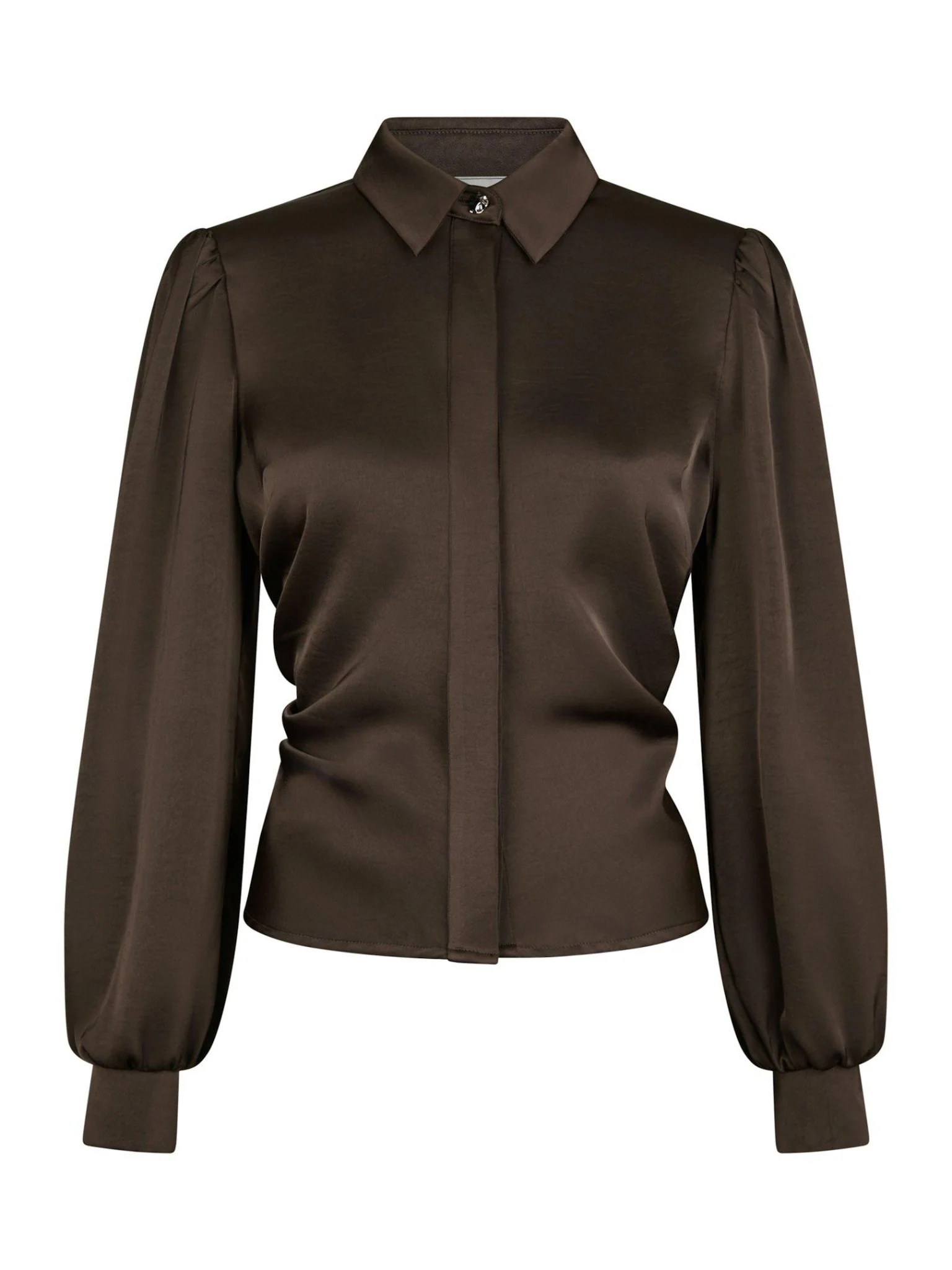 Fransala Heavy Sateen Shirt Dark Brown - Image 2
