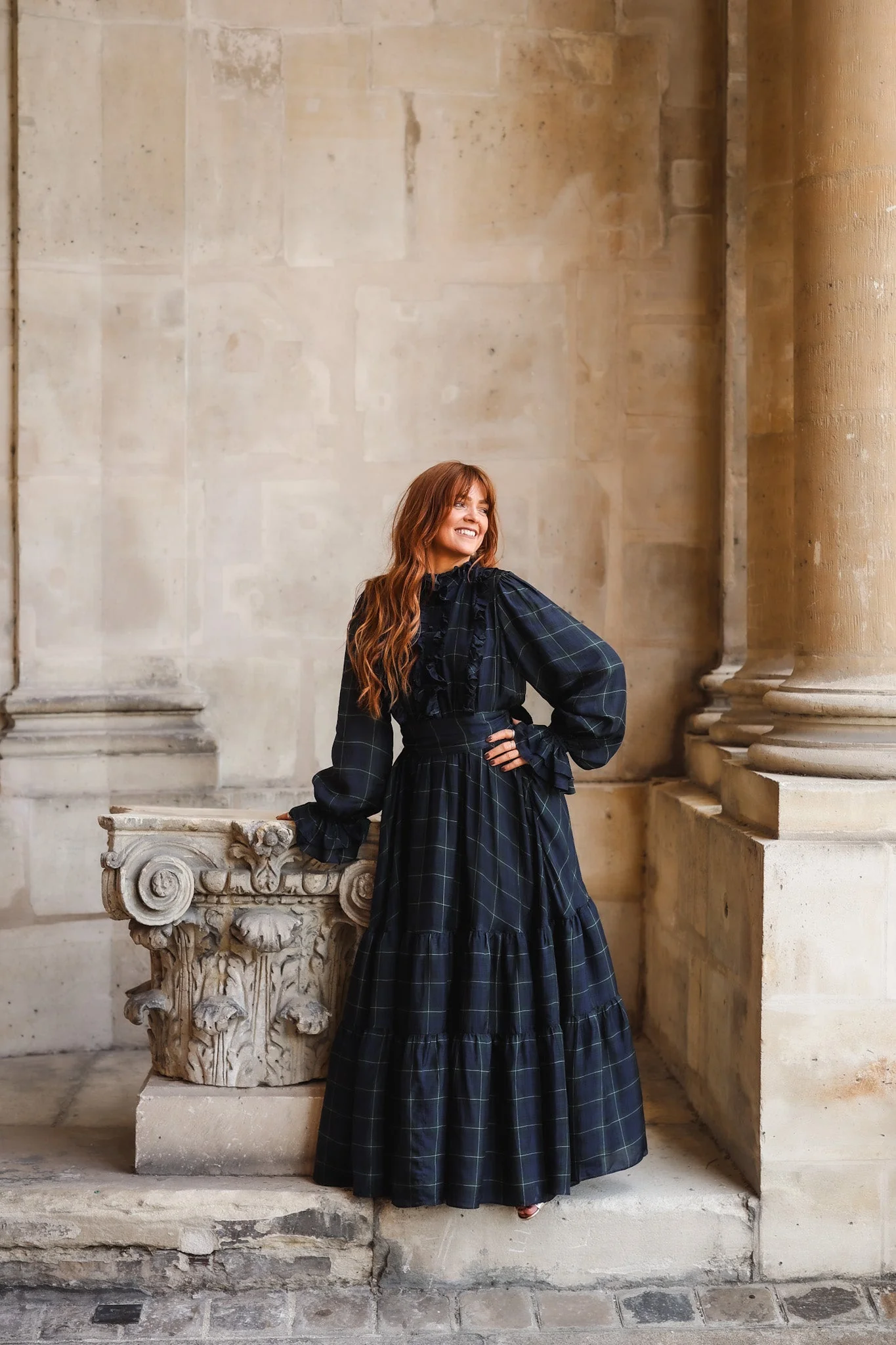 Éternelle Showpiece Dress Check Print - Image 9