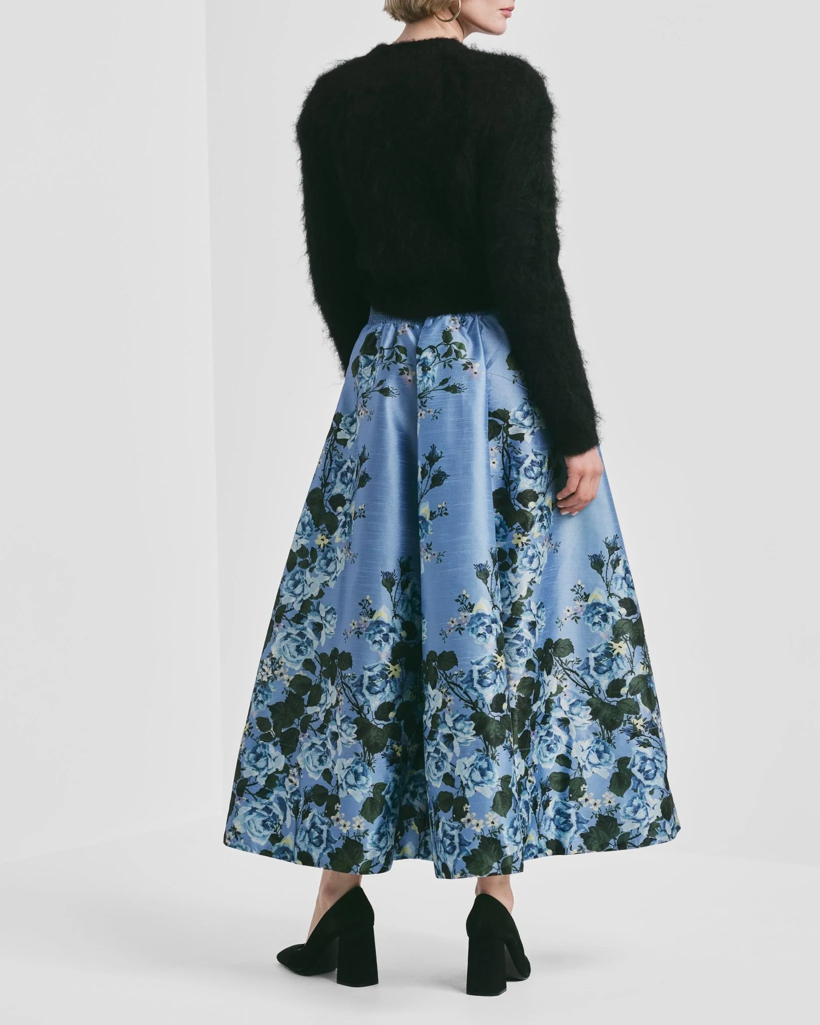 Taffeta Maxi Skirt Azure Garden - Image 9