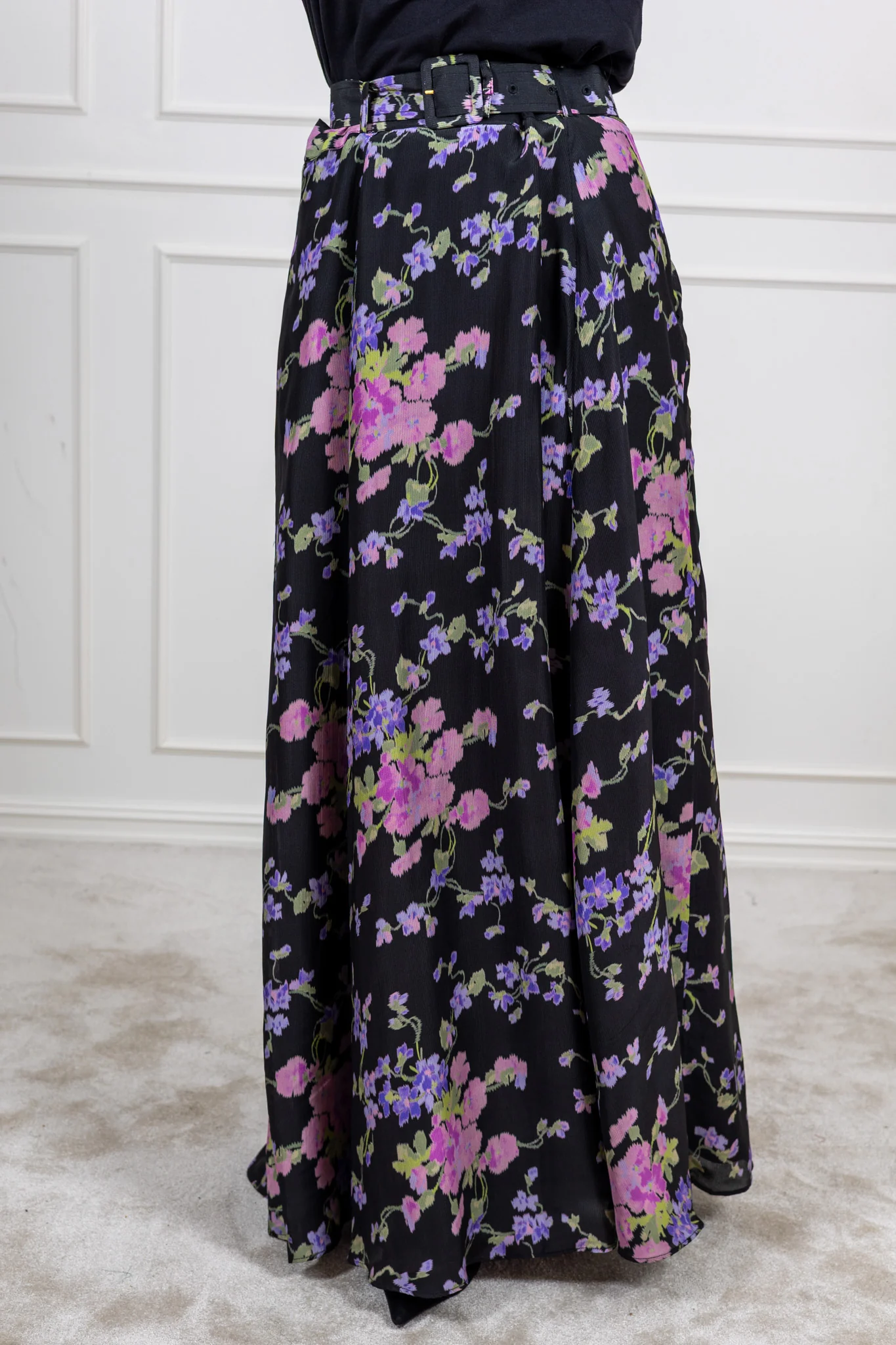 Striped Organza Maxi Skirt Midnight Viola