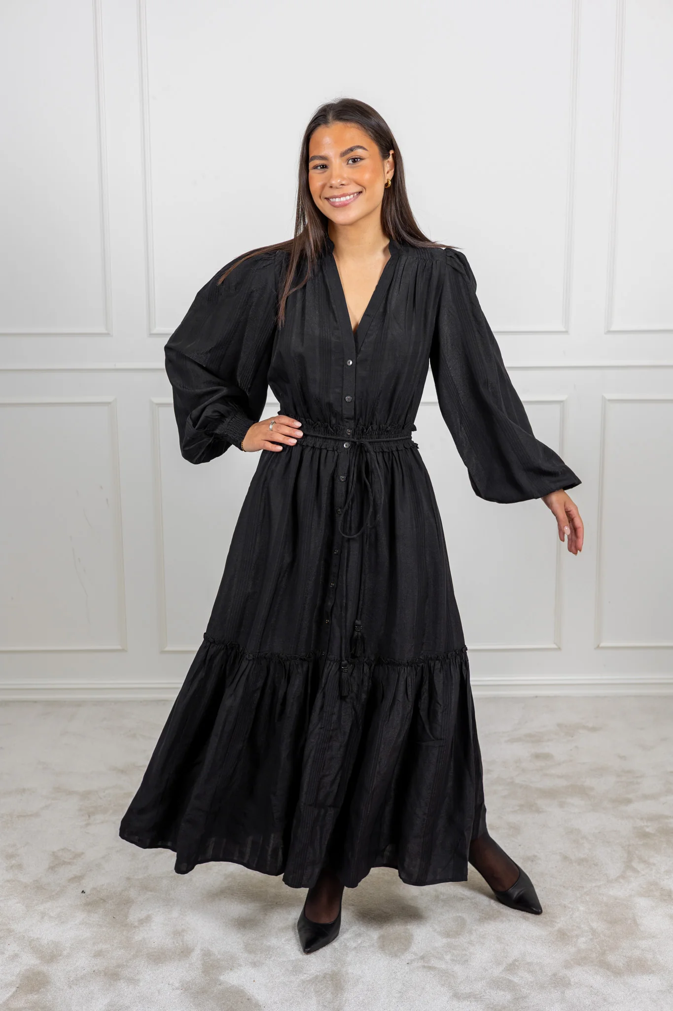 Bohemian Belt Dress Black