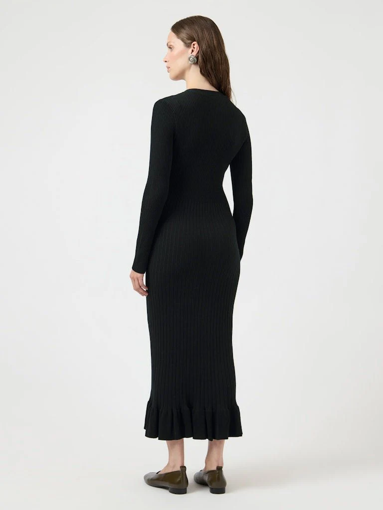Mikla Ls Long Knit Dress Black - Image 8