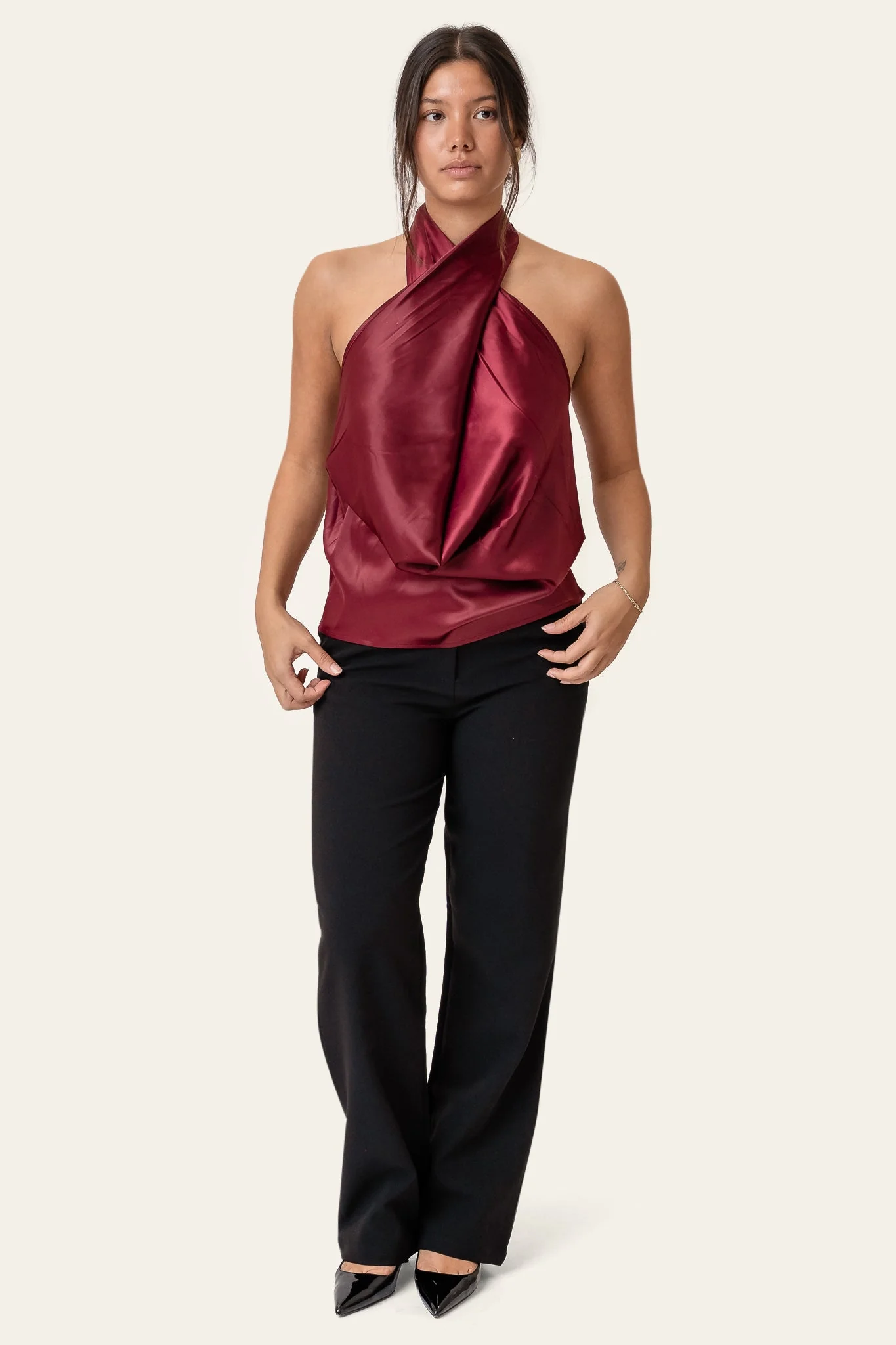 Holly Wrap Top Bordeaux - Image 8