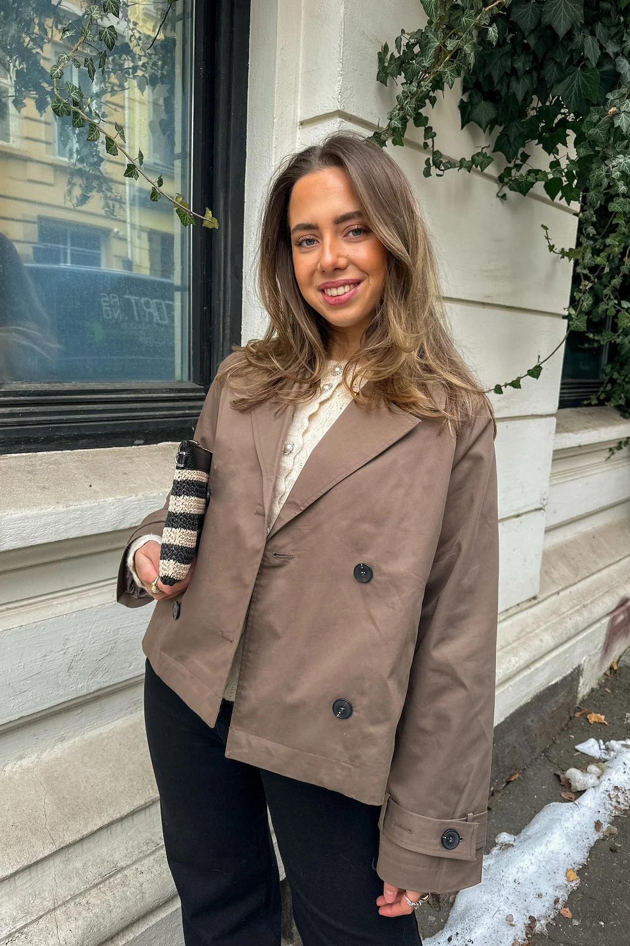 New Cilo Short Trenchcoat Chocolate Chip - Image 3