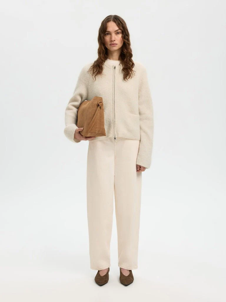 Sia Ras Ls Knit Short Cardigan Birch - Image 8