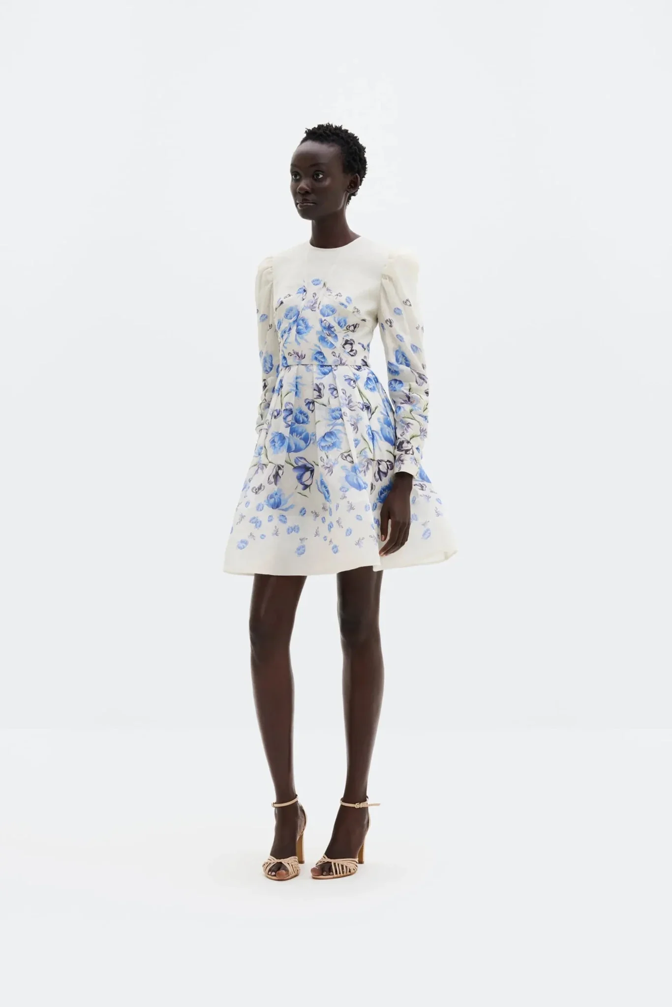 Leoni Silk Blend Mini Dress Tulip Blue - Image 6