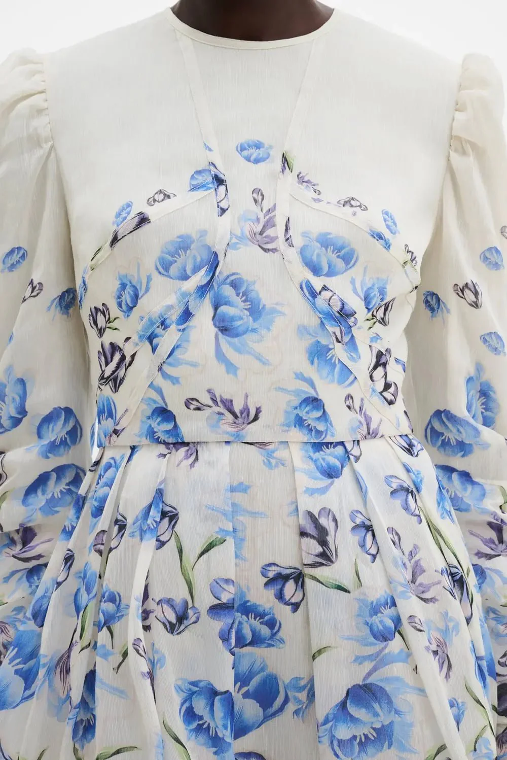 Leoni Silk Blend Mini Dress Tulip Blue - Image 8