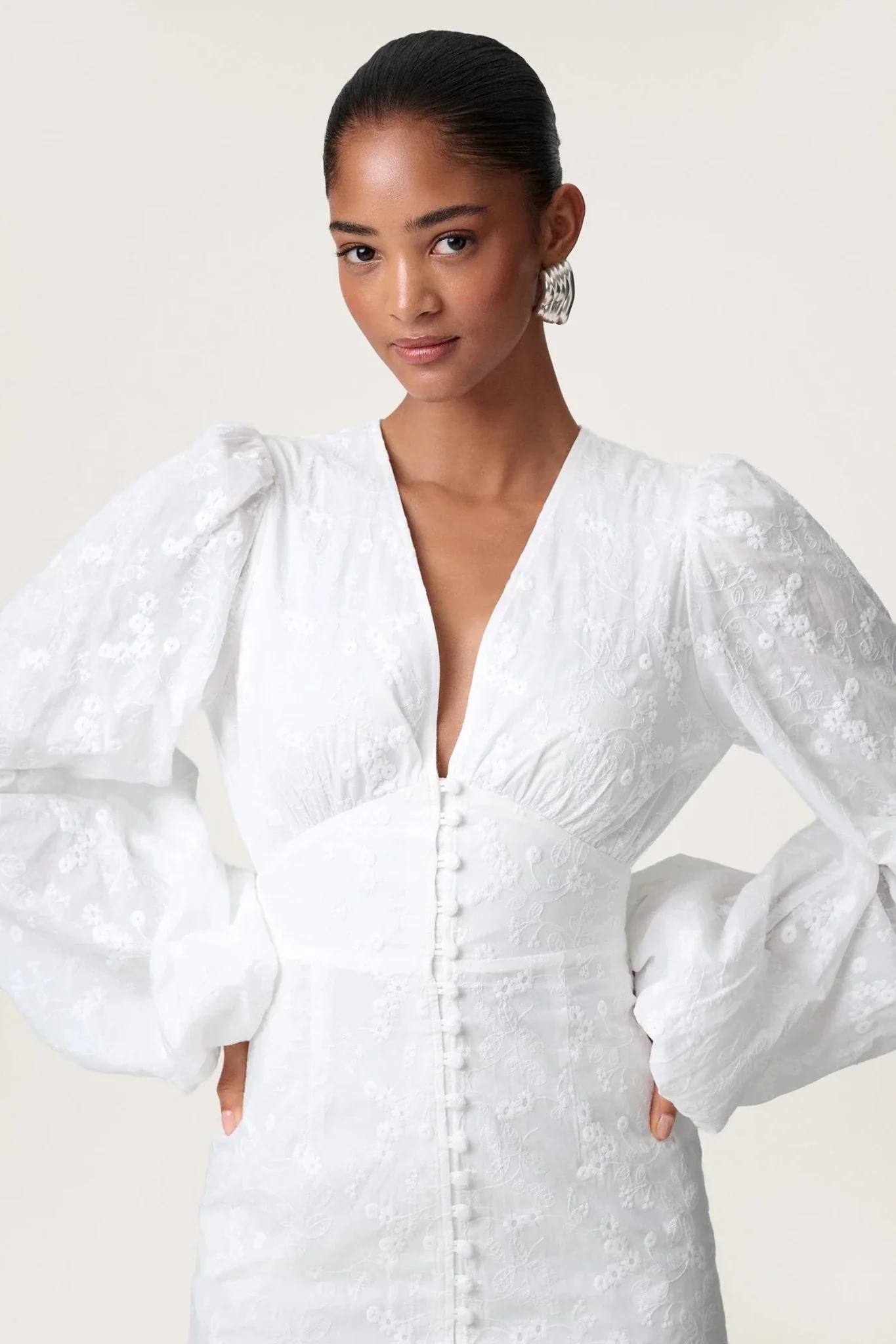 Florence Mini Dress White Embroidery - Image 4